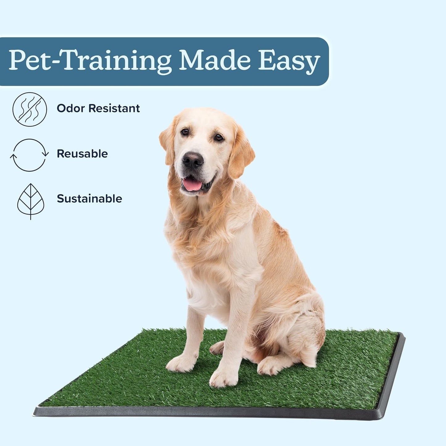 Artificial Grass Puppy Pee Pad for Dogs - 20x30 Reusable 3-Layer Training Potty Pad with Tray - Dog Housebreaking Supplies by PETMAKER - Retail $36