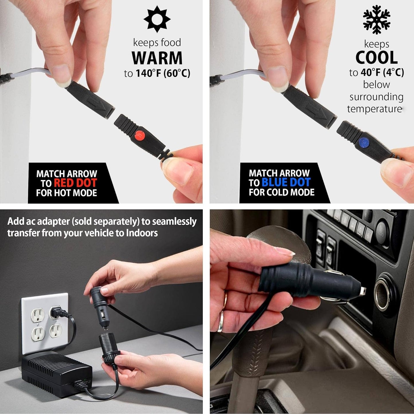 NEW - Koolatron Electric Portable Cooler Plug in 12V Car Cooler/Warmer 49 qt (52 L), No Ice Thermo Electric portable Fridge for camping, Travel Road Trips Trucking with 12 Volt DC Power Cord, Gray/White. - Retail $190