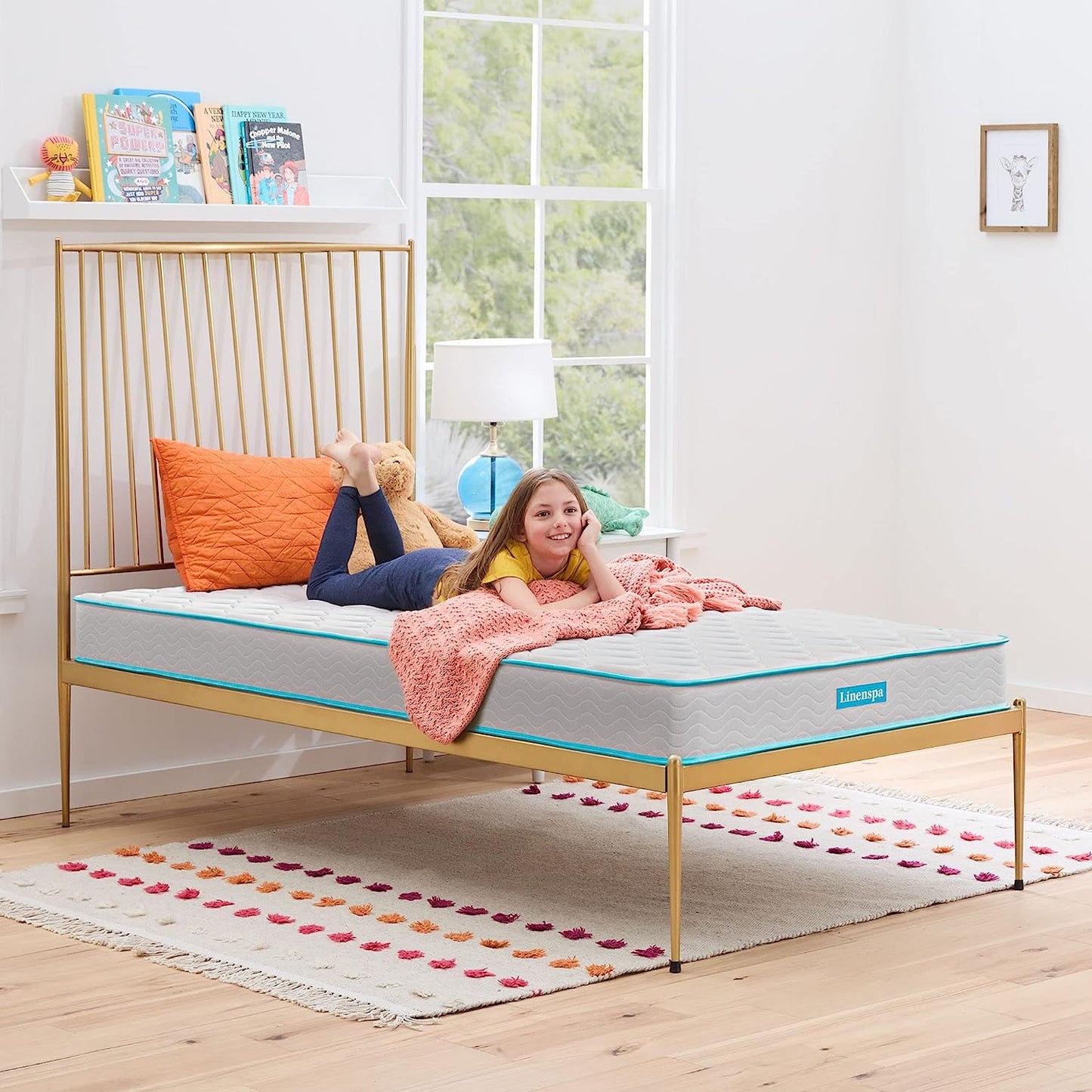 NEW - Linenspa TWIN 6 Inch Mattress - Firm Feel - Bonnell Spring with Foam Layer - Mattress in a Box - Youth or Kids Bed - Guest Bedroom - Durable and Breathable Support - Retail $99