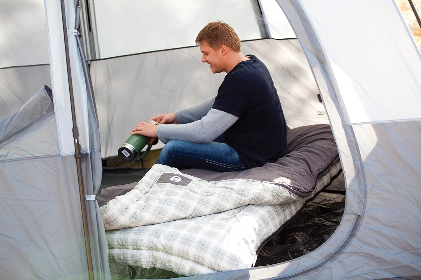 Coleman Heritage Big & Tall Cold-Weather Sleeping Bag - 10F Camping for Adults, Comfortable & Warm Flannel for Outdoor Use, Fits Adults up to 6ft 7in Tall - Retail $77