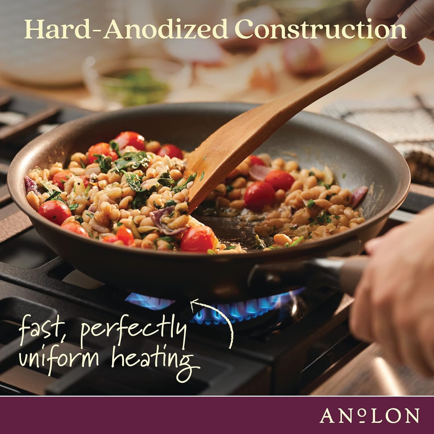 Anolon Advanced Home Hard Anodized Nonstick Crepe Pan, 9.5 Inch, Bronze