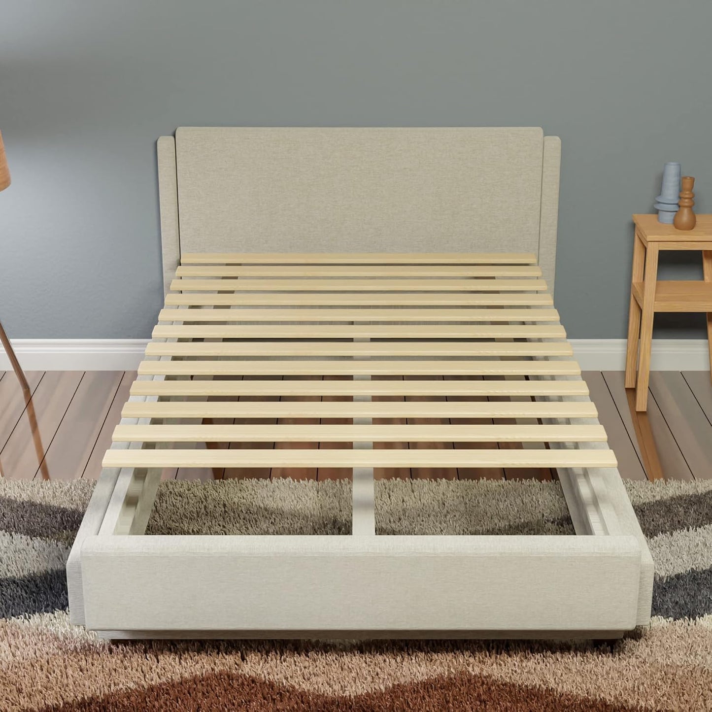 NEW - Continental Sleep KING, 0.68-Inch Heavy Duty Horizontal Mattress Support Wooden Bunkie Board/Bed Slats, King, Beige - Retail $78