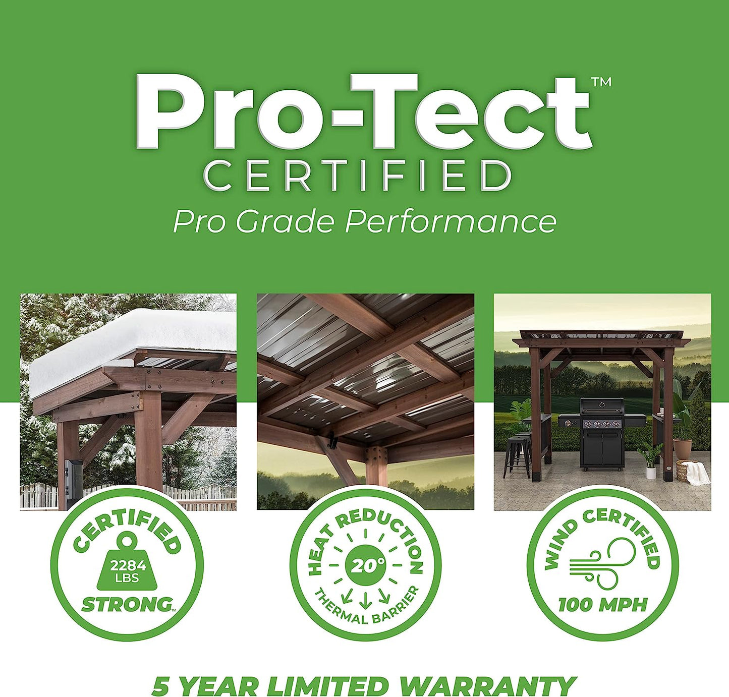 NEW - Backyard Discovery Saxony Wooden Grill Gazebo, Insulated Steel Roof, Cook Station, Barbeque, Patio, Deck, Withstand Wind and Snow, Corrosion Resistant, Reduce Heat Transfer, Power Ports, Walnut - Retail $1199