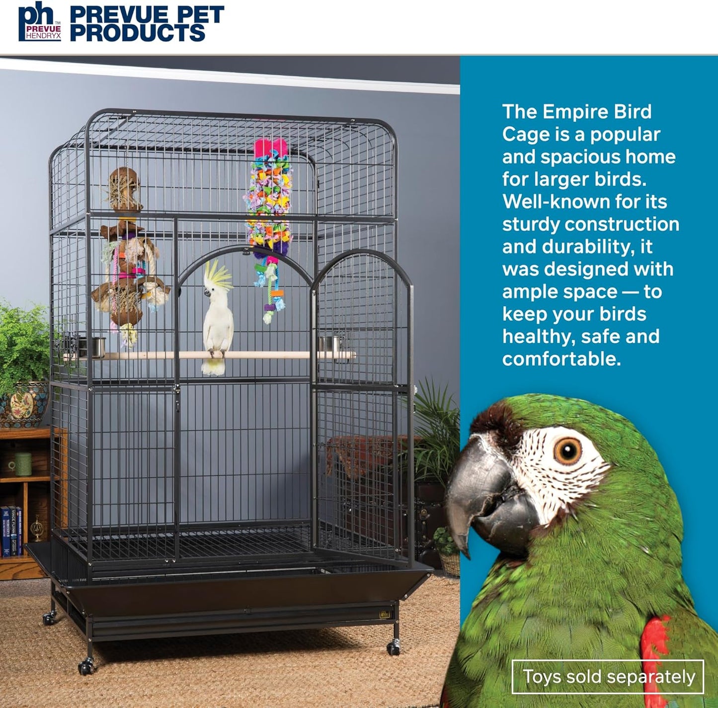 NEW - Prevue Pet Products Empire Bird Cage, X-Large, Black Hammertone,46" L x 36" W x 78 1/4" H - Rtail $657