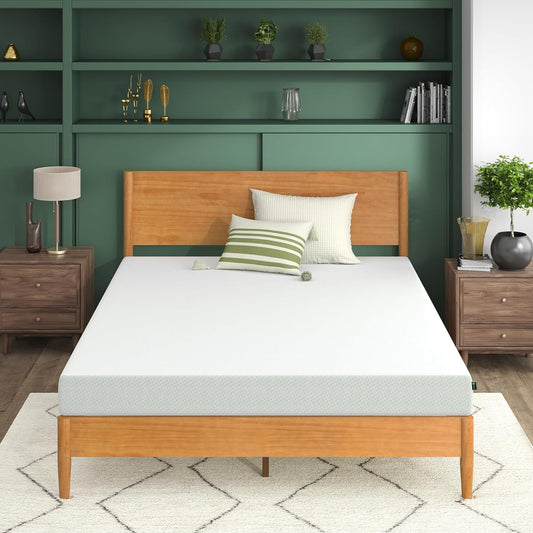 NEW - ZINUS King 6 Inch Green Tea Memory Foam Mattress, Fiberglass Free, Patented Custom Contour Support, Sturdy Base Foam, CertiPUR-US Certified, Bed-in-a-box, King, White - Retail $215