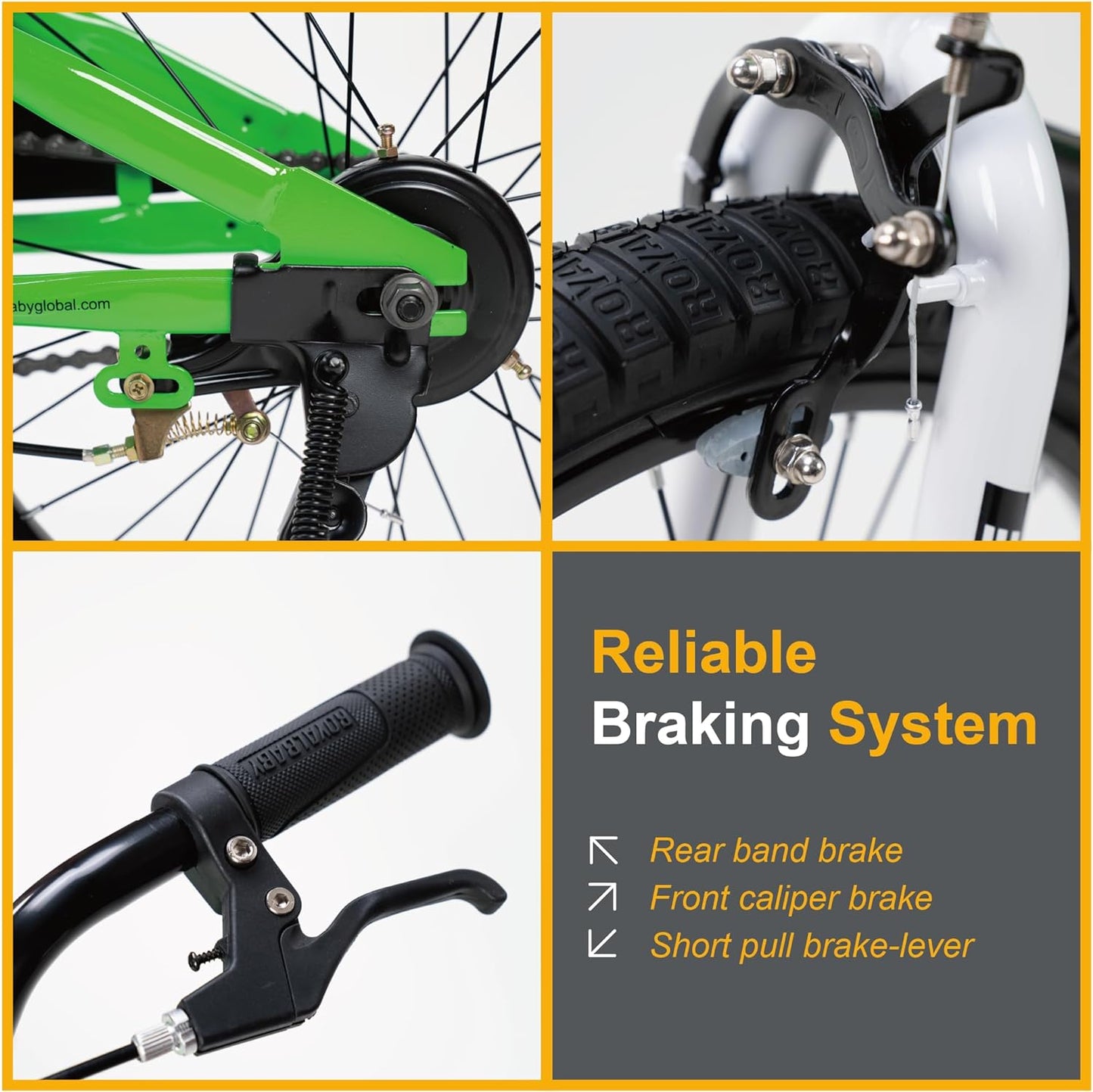 NEW - RoyalBaby Freestyle 20 Inch Kids Bike Bicycle with Kickstand, Water Bottle and Holder, and Reflectors for Boys and Girls Ages 8 and Up, Green - Retail $199