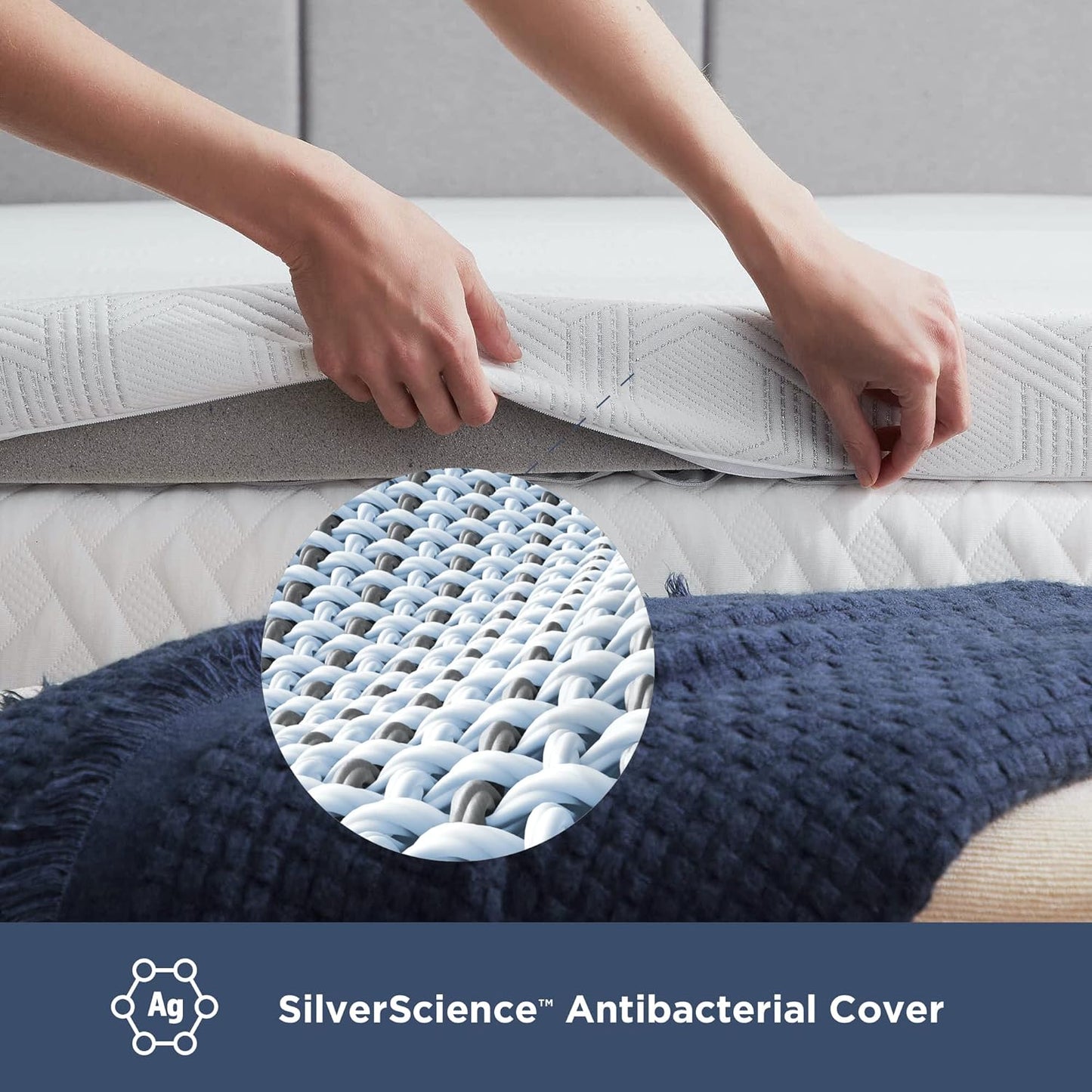 Dr. Oz Good Life Say Goodnight Memory Foam Mattress Topper Twin Size, Gray (OZGL30TT30BGT)