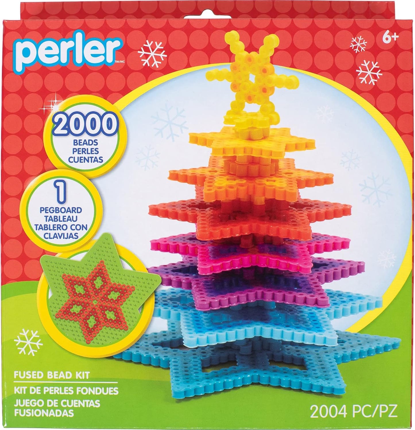 Perler Christmas Fuse Bead Craft Kit with 13 Patterns, Multicolor, Small, 2005 Piece