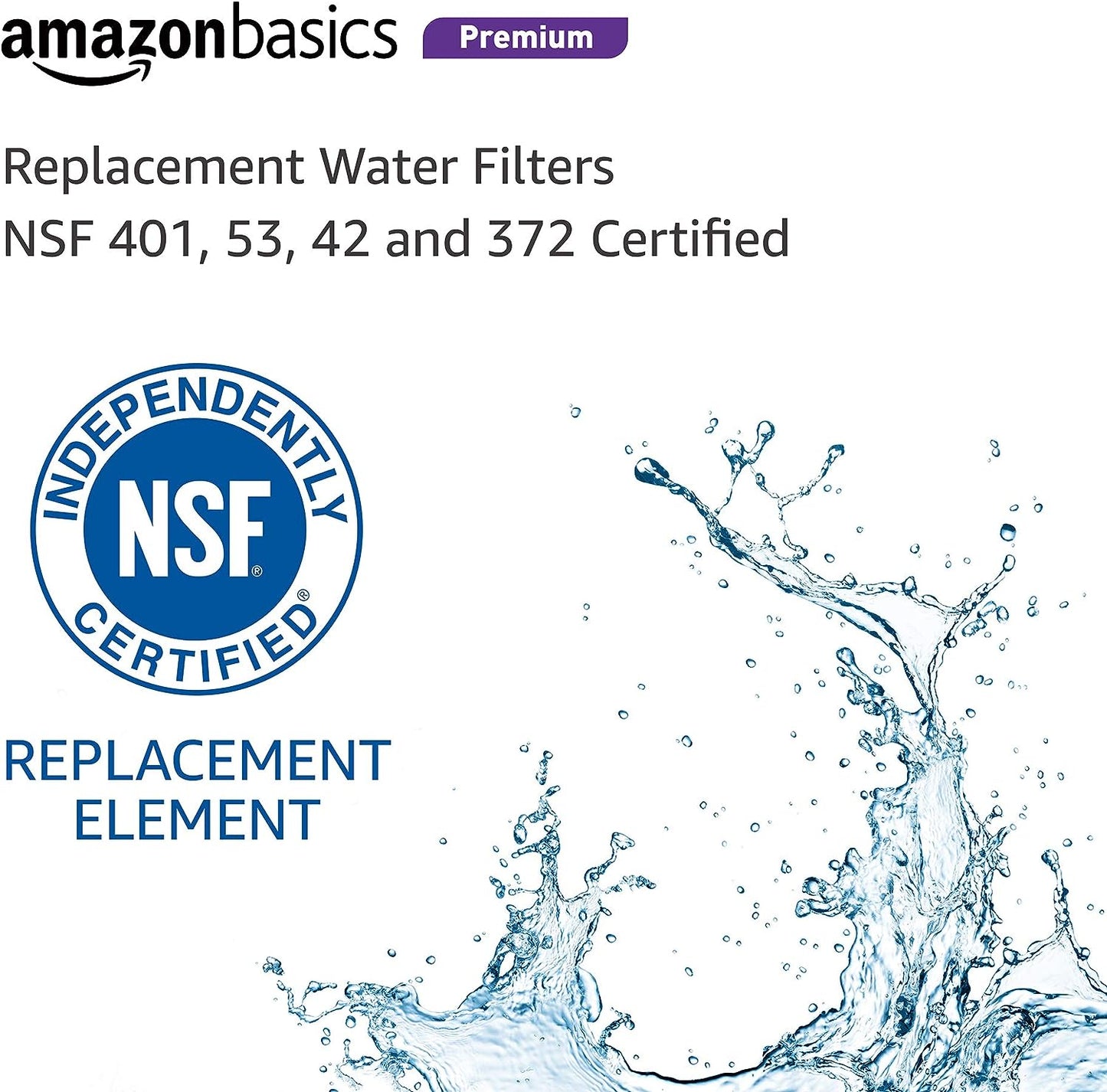 NEW - Amazon Basics Replacement GE MWF Refrigerator Water Filter Cartridge - Pack of 3, Premium Filtration - Retail $65