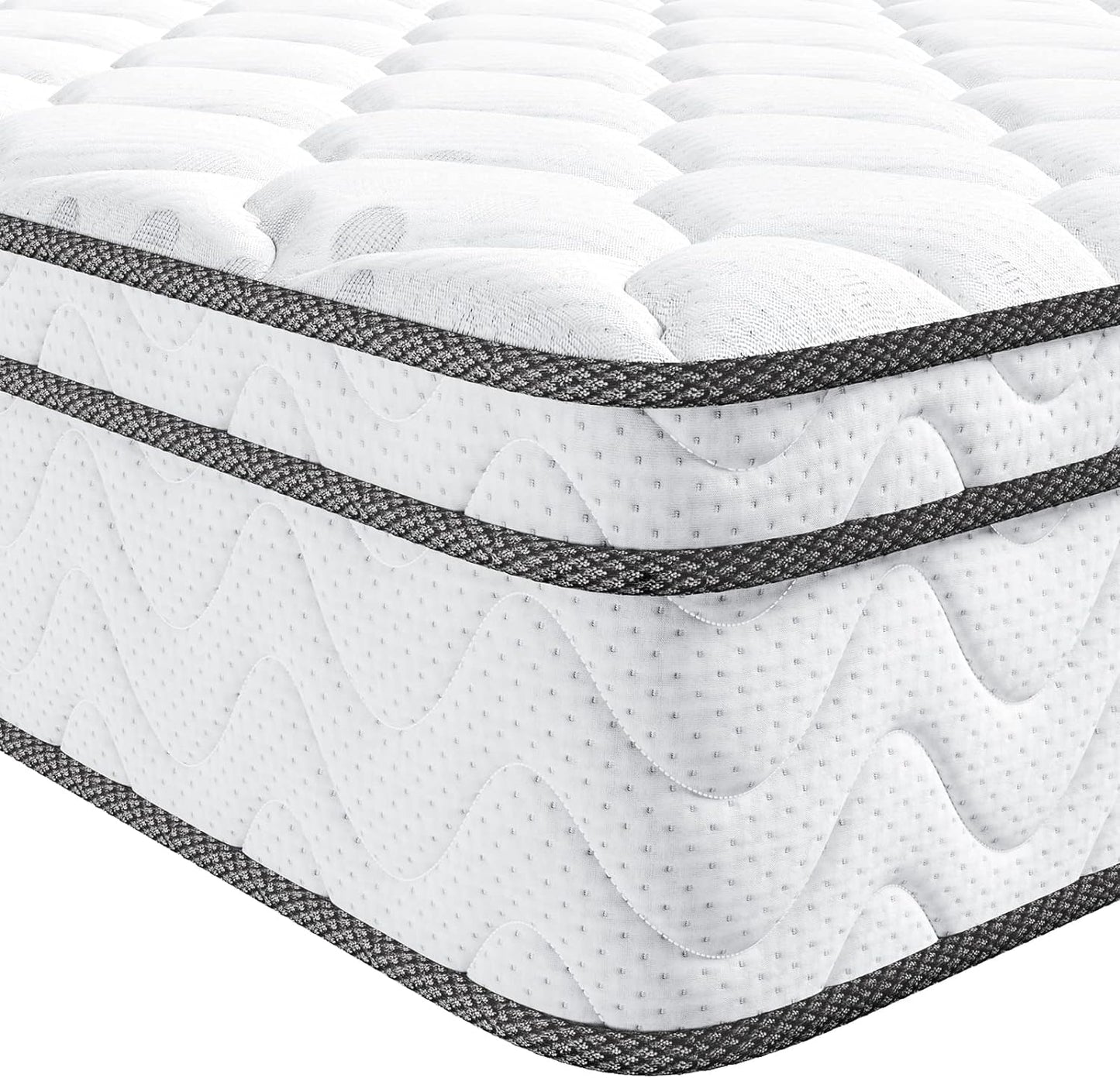 NEW - Vesgantti KING 10 Inch Mattress, Hybrid, Memory Foam and Pocket Spring, Ergonomic Design & Pressure Relief, Medium Firm Feel - Retail $319
