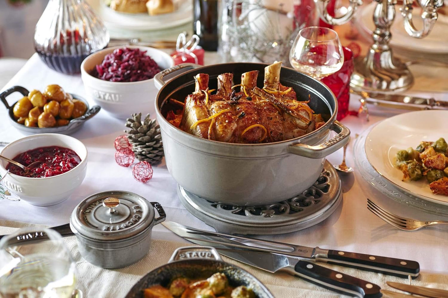 NEW Staub Cast Iron 5.5-qt Round Cocotte - Graphite Grey, Made in France - Retail $349