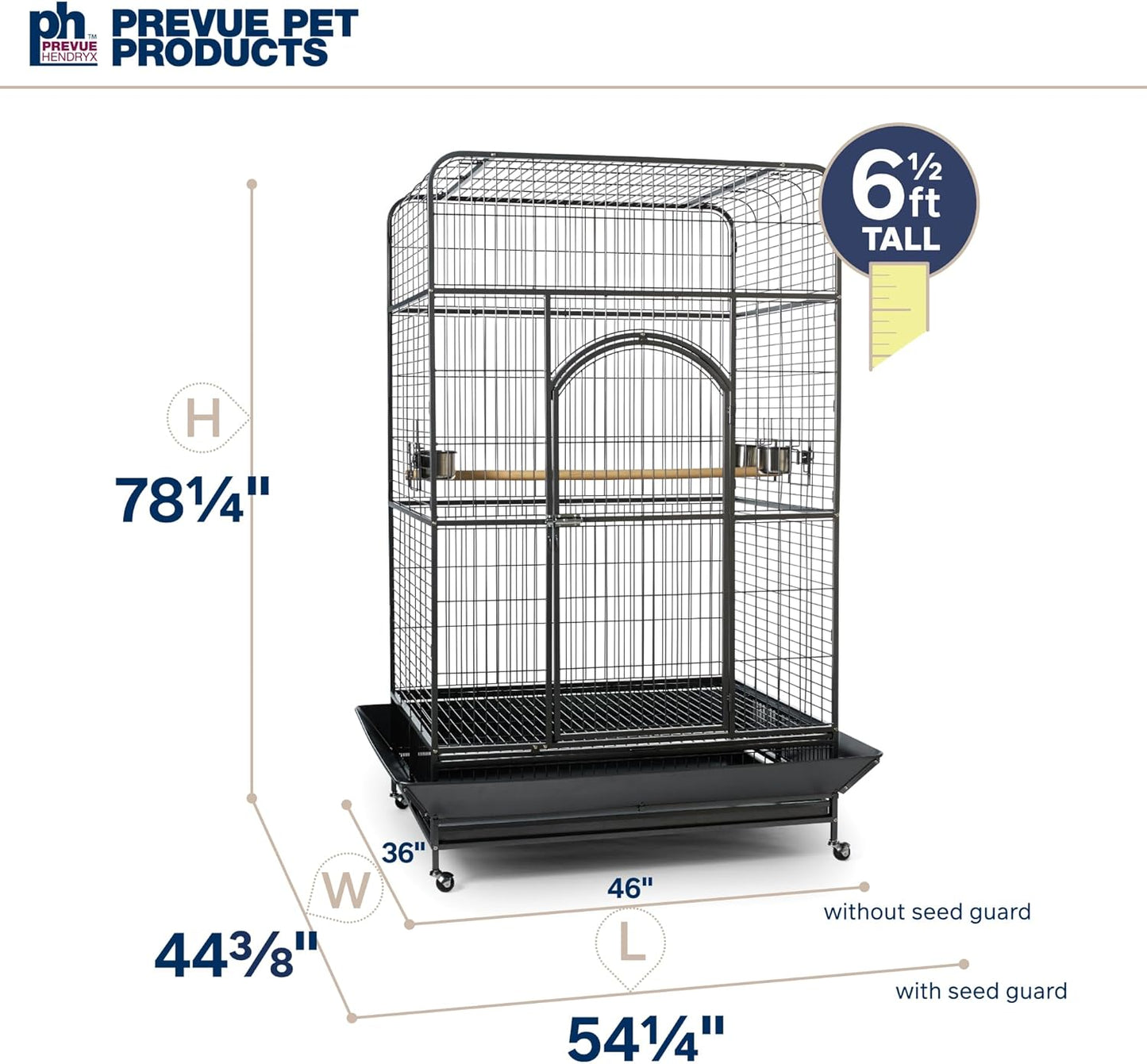 NEW - Prevue Pet Products Empire Bird Cage, X-Large, Black Hammertone,46" L x 36" W x 78 1/4" H - Rtail $657