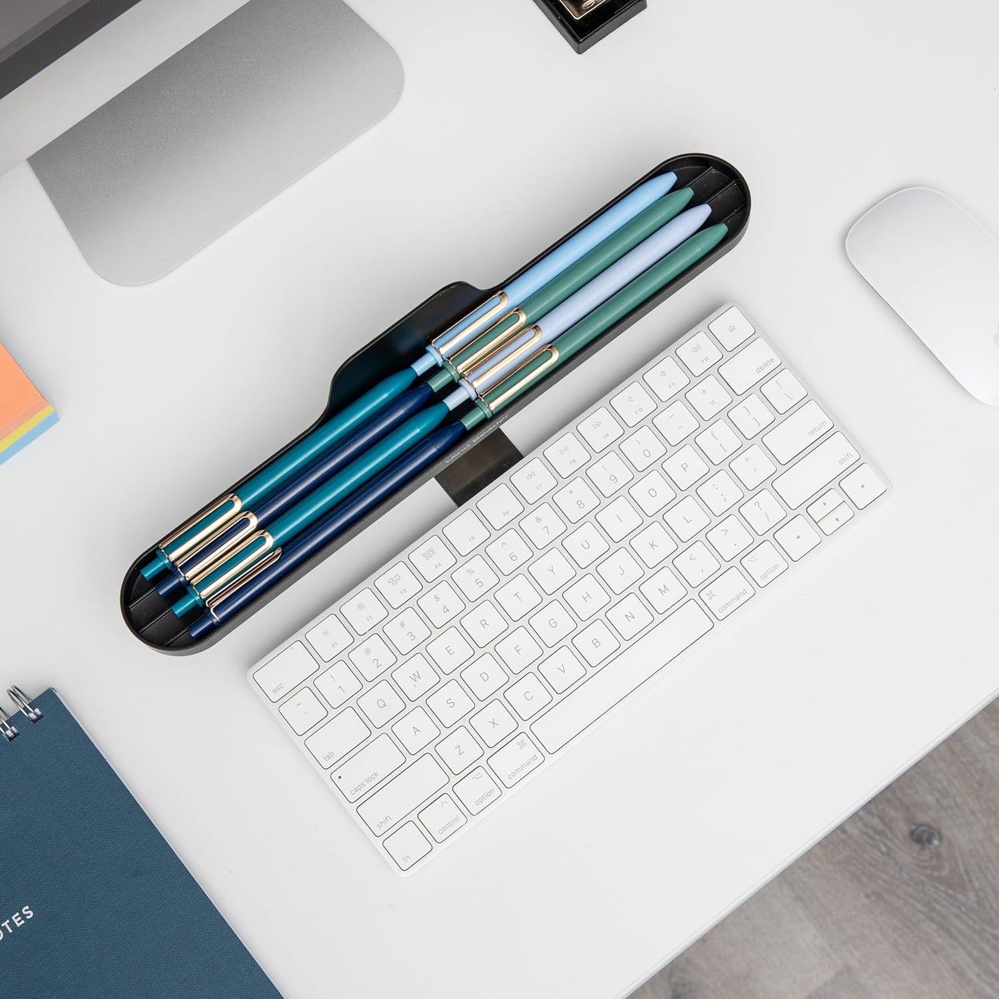 Mind Reader Over Keyboard Shelf, Desktop Organizer, Phone Holder, Storage, Phone Holder, Office, 13" L x 2" W x 3.5" H, Black