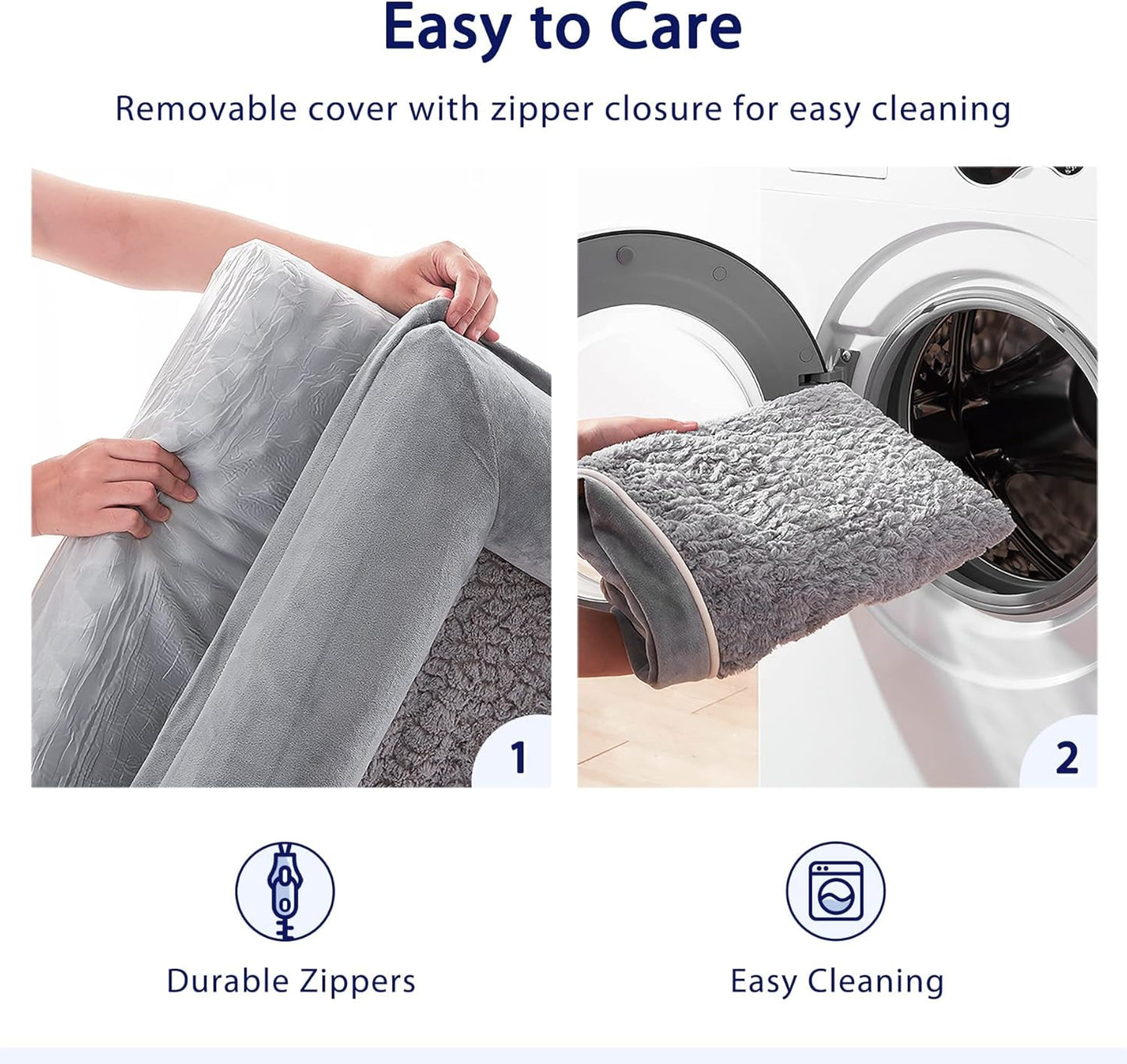 Figopage Orthopedic Dog Bed for Extra Large Dogs - Washable, Waterproof, Comfy Memory Foam Bolster, 42"L x 30"W x 7.5"Th