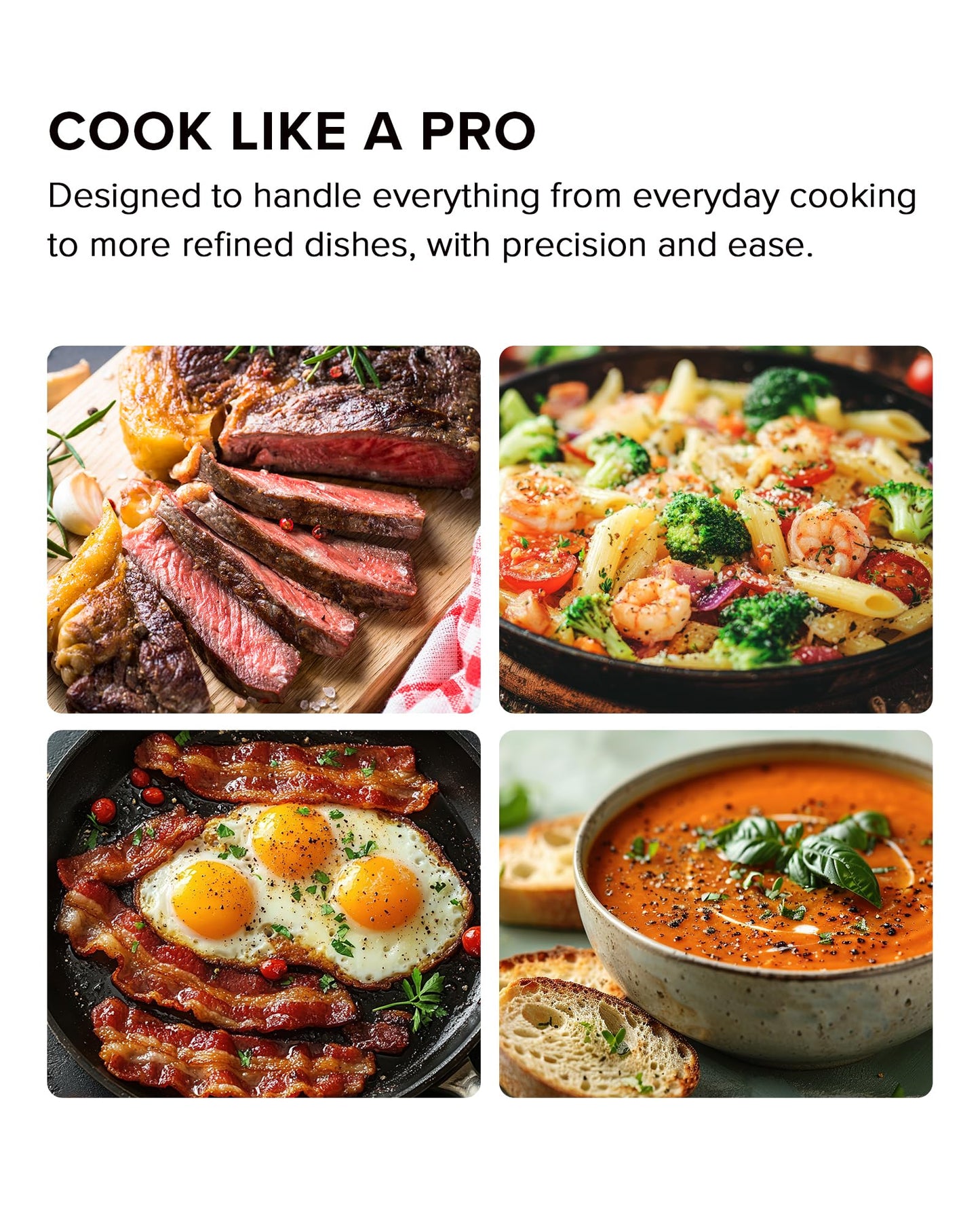 Nuwave PIC Double Portable Induction Cooktop, 900W/1500W/1800W Options, Two 8” Heating Zones, 106 Precise Temperatures from 50°F–575°F in 5°F Increments, Shatter-Resistant Ceramic Glass