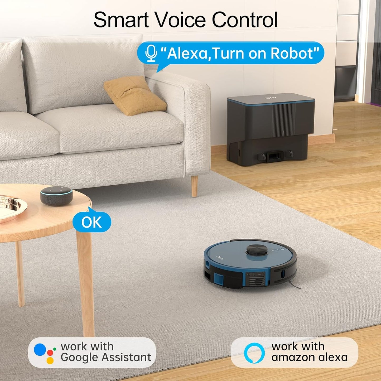 NEW - OKP L3 Robot Vacuum with Self-Empty Base, 90-Day Capacity, 200mins Runtime, Lidar Navigation, Home Mapping, Schedule, WiFi/App/Alexa, Robotic Vacuum Cleaner for Pet, Hard Floors, Carpet