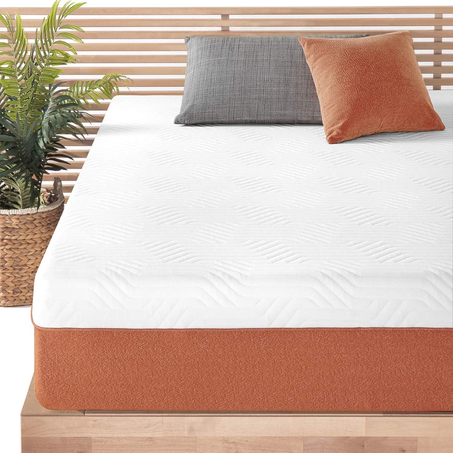 NEW - Mellow 12 Inch Lagom Hybrid Mattress Queen - Bamboo Charcoal Memory Foam and Pocket Springs, CertiPUR-US Certified Non Toxic Foams, Oeko-TEX Certified Eco Cover, Copper Infused Comfort Foam - Retail $549