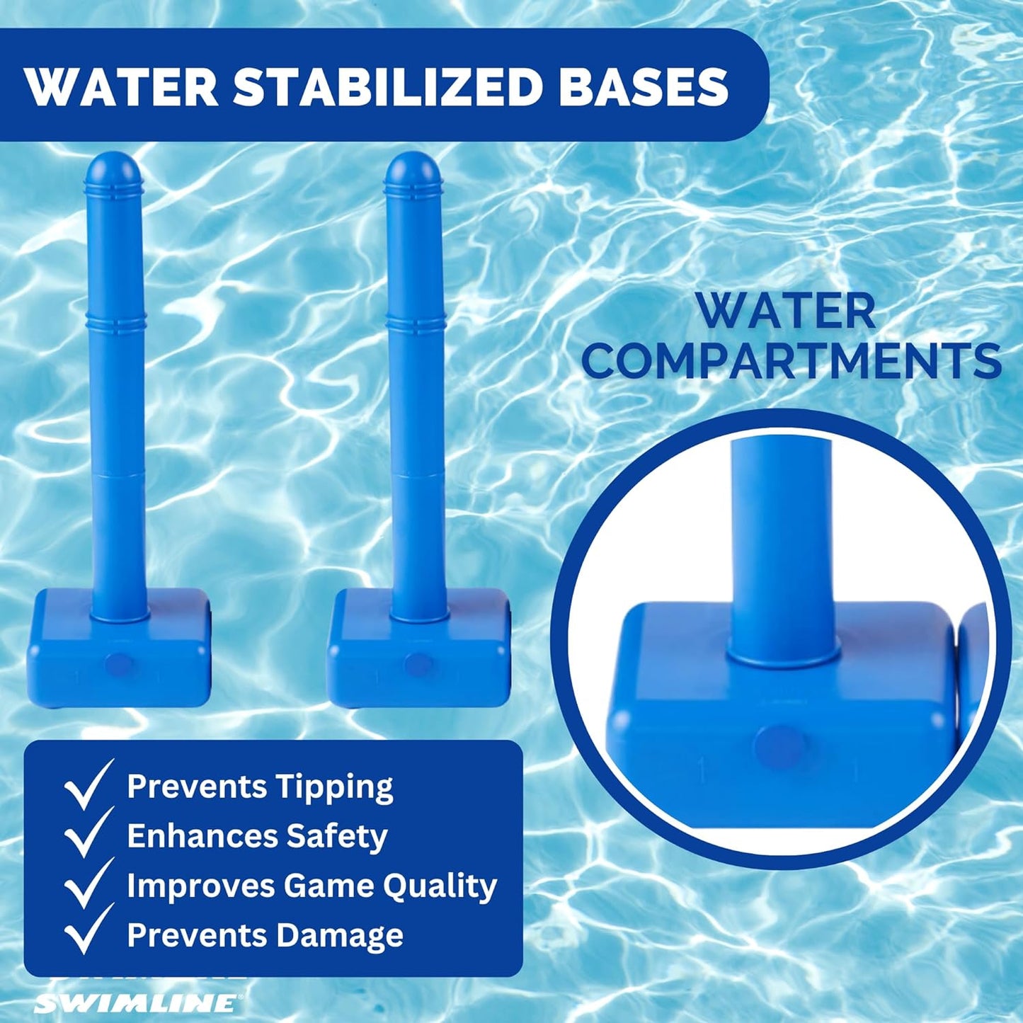 NEW - Swimline Molded Cross-Pole Volly, One Size - Retail $49