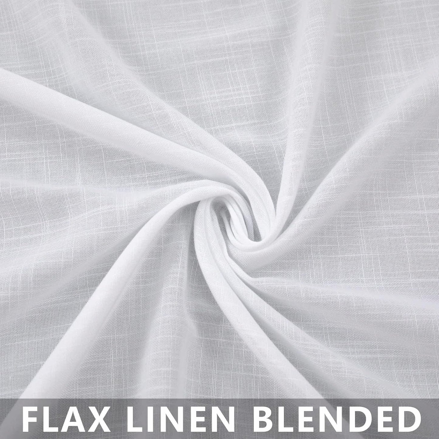 Mrs.Naturall White Curtains 60 Inch Wide for Living Room 2 Panels Set Rod Pocket Extra Large Drapes Semi Sheer Linen Room Dividing Curtain for Patio Sliding Glass Door Family Room Apartment 60x96 Long