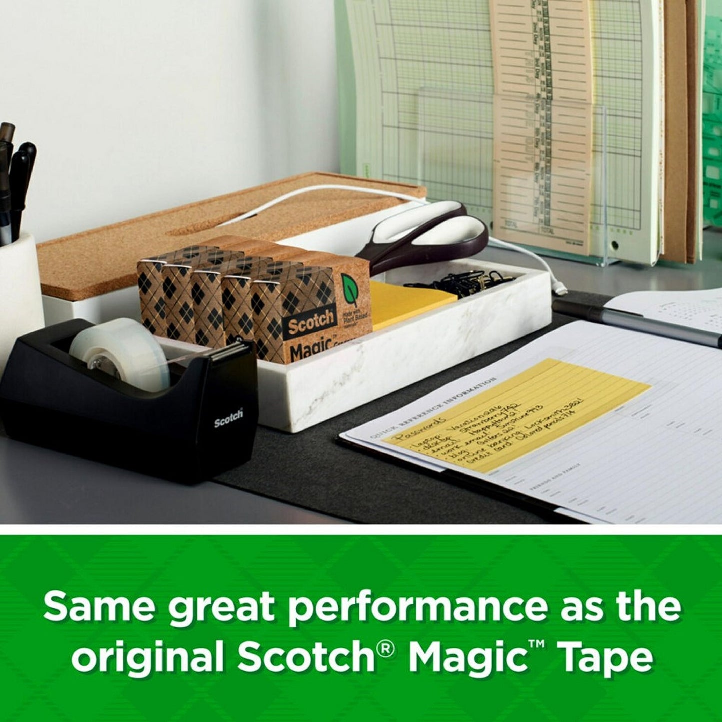 Scotch Magic Greener Tape, Invisible Tape for Fixing Paper, Office Supplies and Back to School Supplies, 0.75 in .x 900 in., 12 Rolls - Retail $24