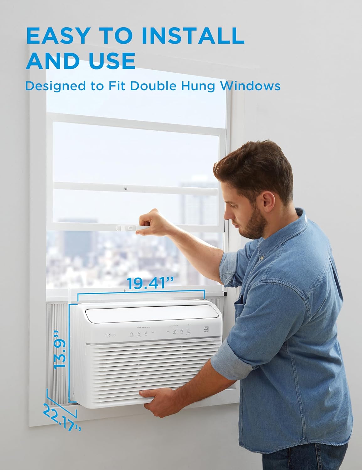 NEW - Midea MAW12HV1CWT EasyCool Smart Inverter Air Conditioner Window Unit with Heat, 12,000 BTU, White - Retail $469