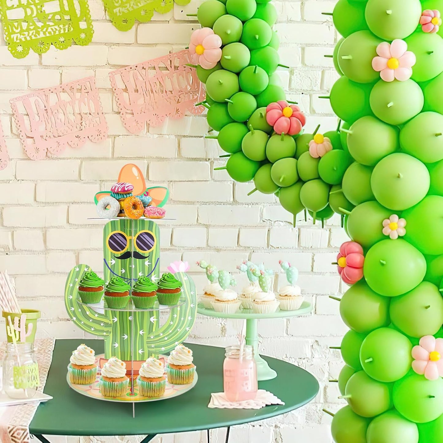 3 Tier Cactus Themed Cupcake Stand