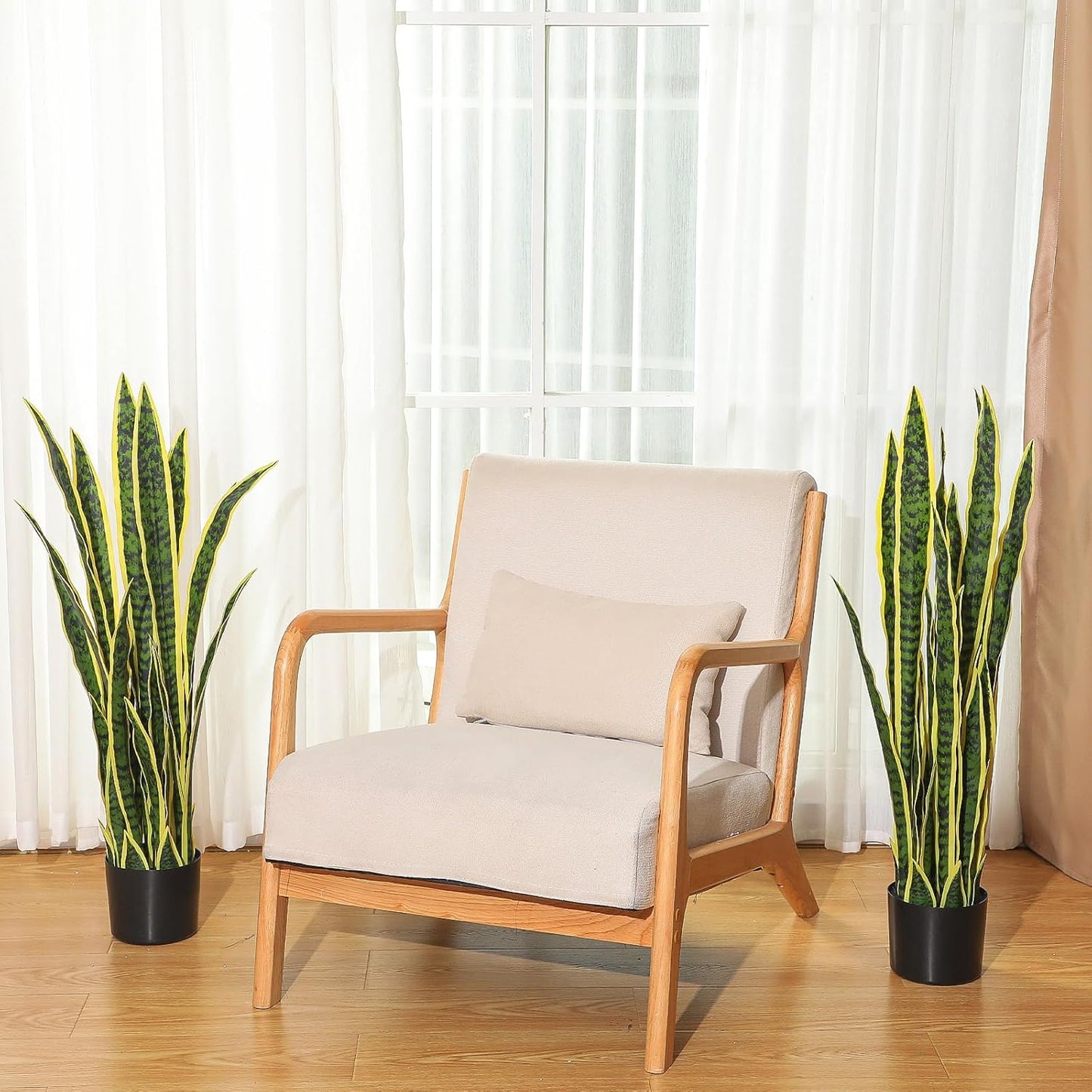 3.15 Ft Tall Artificial Snake Plant Faux Sansevieria Plant Large Fake Snake Bulk in Pot for Home Office Housewarming Gift - Retail $164