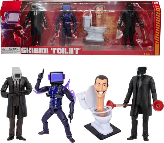 SKIBIDI TOILET Deluxe 6 inch Figure,Series 2, Collector Pack of 4, Collectible Figures, Officially Licensed Merch Amazon Exclusive