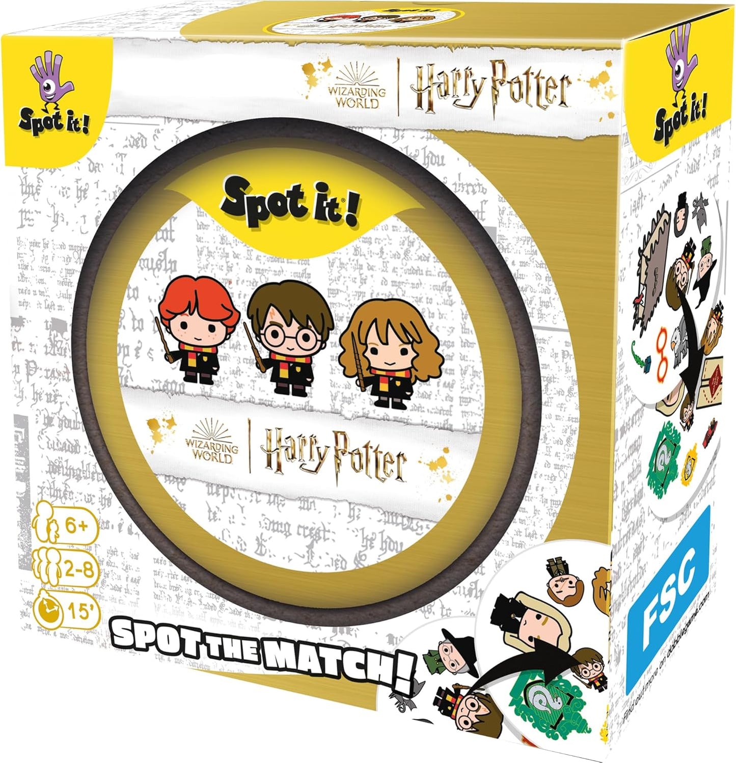 Zygomatic Spot It! Harry Potter (Eco-Blister) - Magical Wizarding World Card Game for Families! Fun Matching Game for Kids and Adults, Ages 6+, 2-8 Players, 15 Minute Playtime, Made
