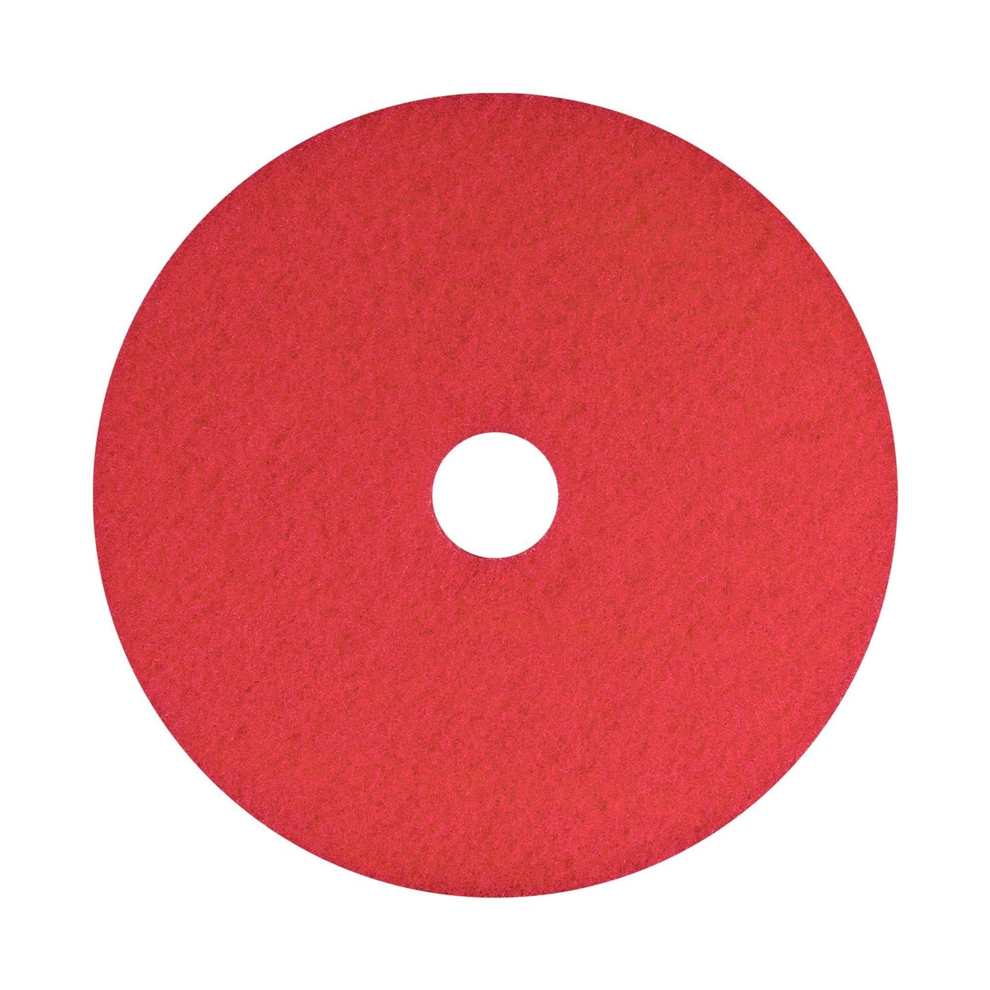 Americo Red Buffer Floor Pad, for Light Cleaning and Buffing, 18" Diameter, 3.25" Center Hole, 5 Pads/Case, Made of 100% Recycled Content, USA Made