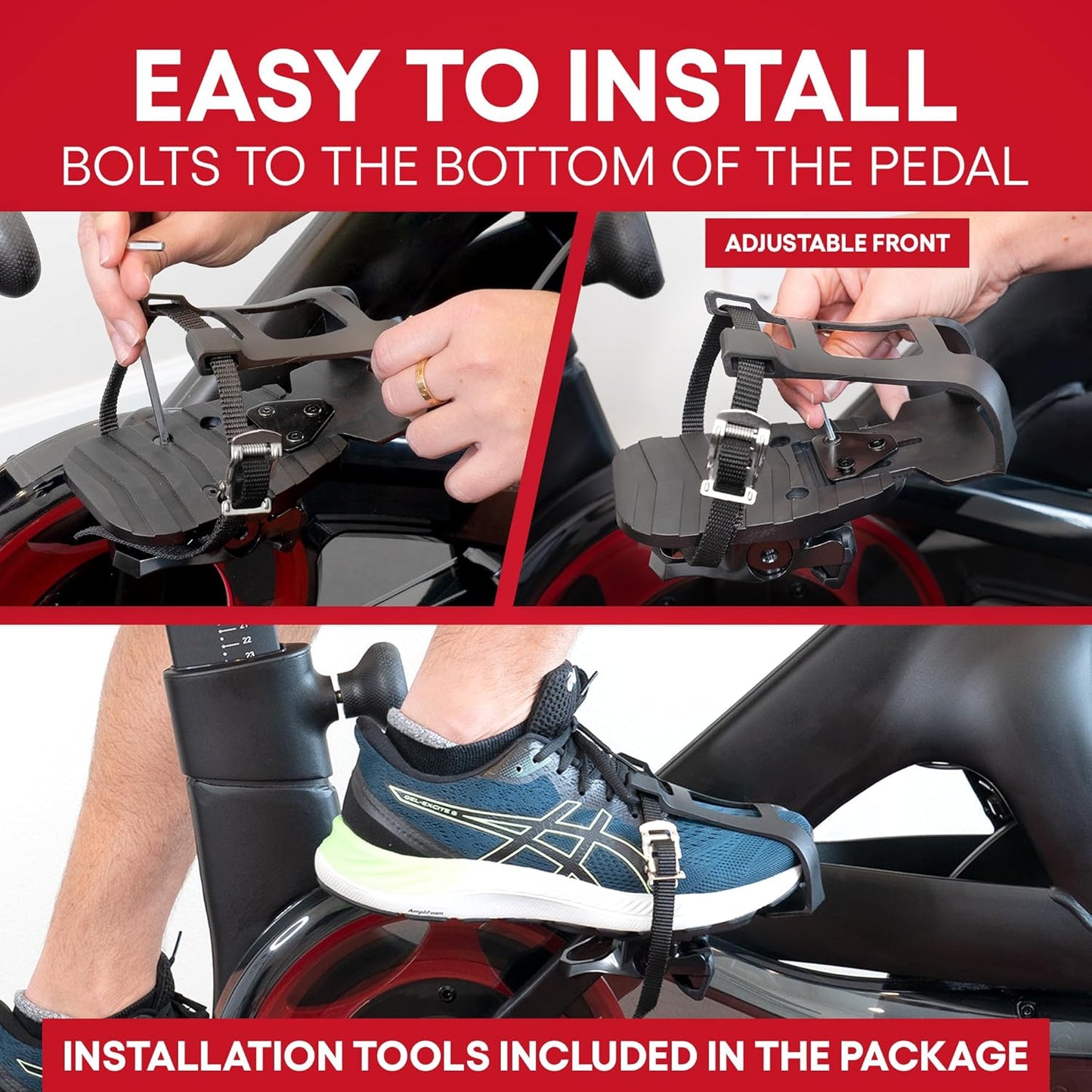 Dual Function Toe Cages for Peloton Bike - Convert Peloton Pedals to Two Sided Toe Cages - Ride with Sneakers or Peloton Shoes - Accessory for Peloton Bike - Fits All Peloton Bikes