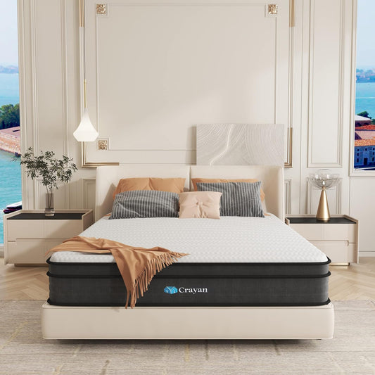 NEW - Crayan FULL Mattress, 10 Inch Hybrid Mattress with Individual Pocket Spring - Retail $175