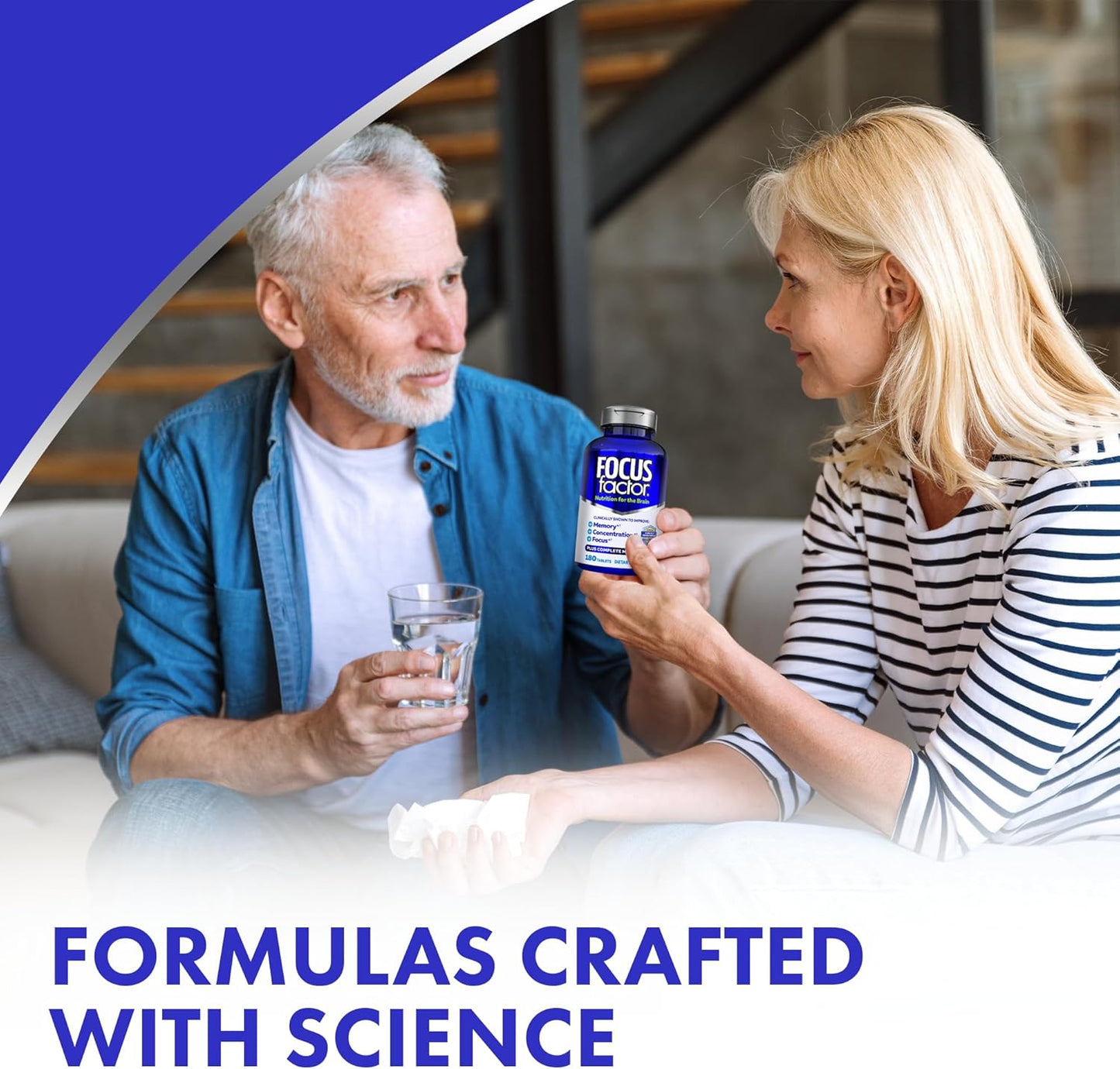 Focus Factor Brain Supplement Multivitamin Improve Memory and Clarity Boost Concentration Neuro Energy Learning Reasoning for Men and Women 180 Tablets