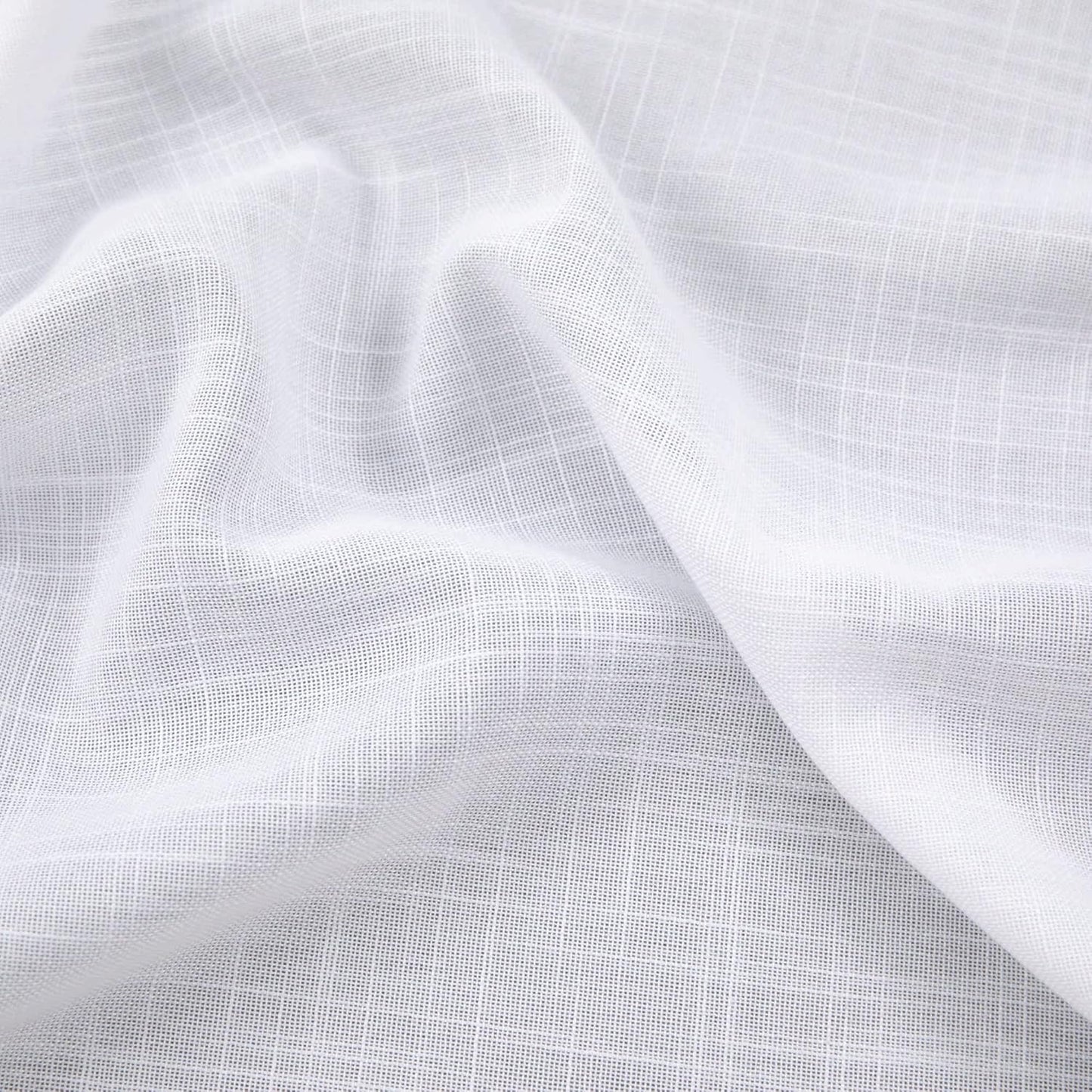 Mrs.Naturall White Curtains 60 Inch Wide for Living Room 2 Panels Set Rod Pocket Extra Large Drapes Semi Sheer Linen Room Dividing Curtain for Patio Sliding Glass Door Family Room Apartment 60x96 Long