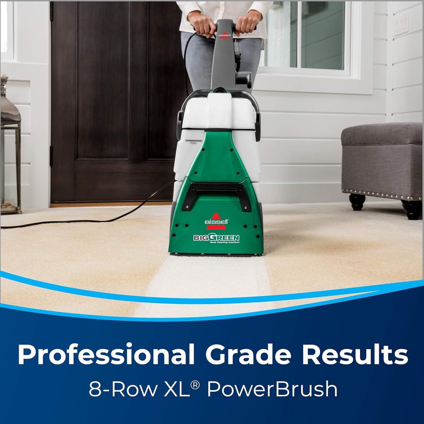 NEW - BISSELL Big Green Professional Carpet Cleaner with XL DirtLifter PowerBrush, 9-inch Long Reach Hose, 6-inch Tough Stain Tool, Includes BISSELL PRO MAX Formula with Stain Protect Technology