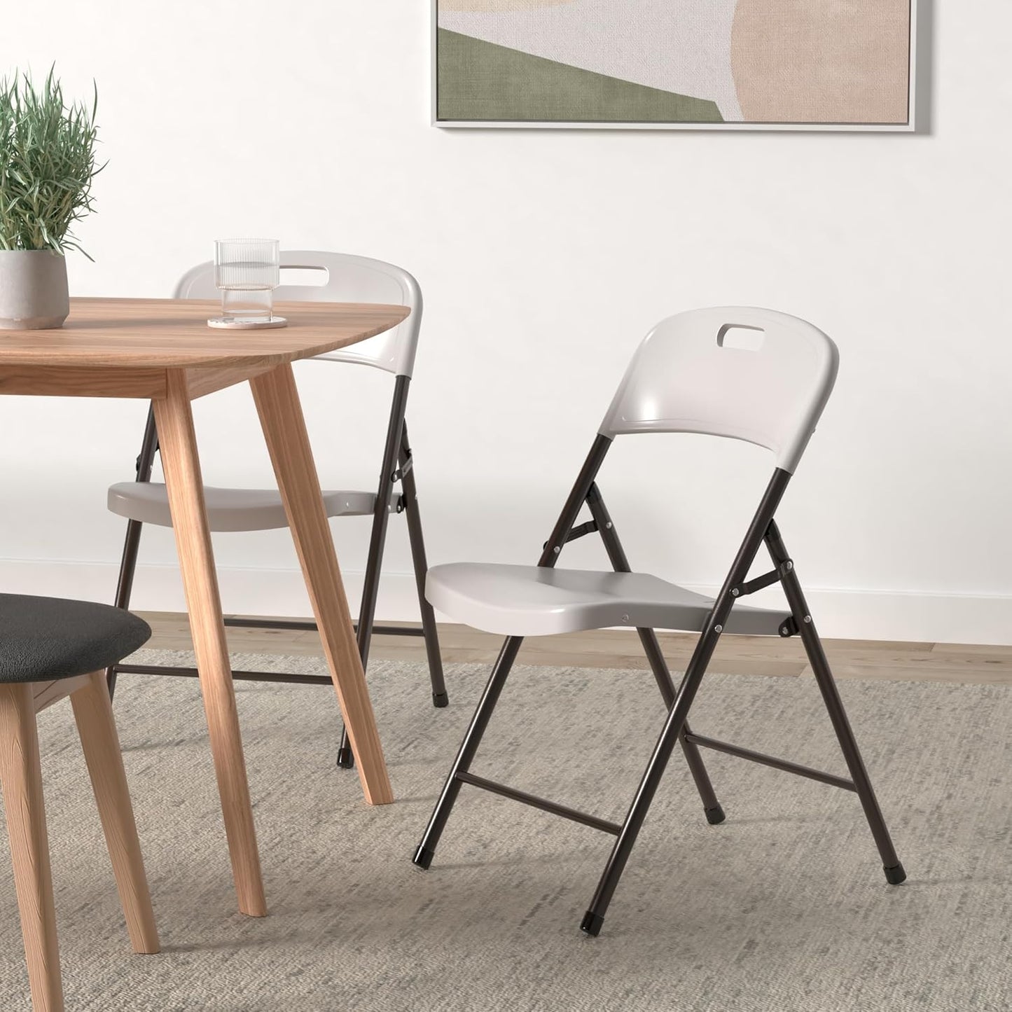 Folding Plastic Chair with 350-Pound Capacity - 6-Pack, Commercial Grade Folding Chair，White (White, 6-Picks) - Retail $110