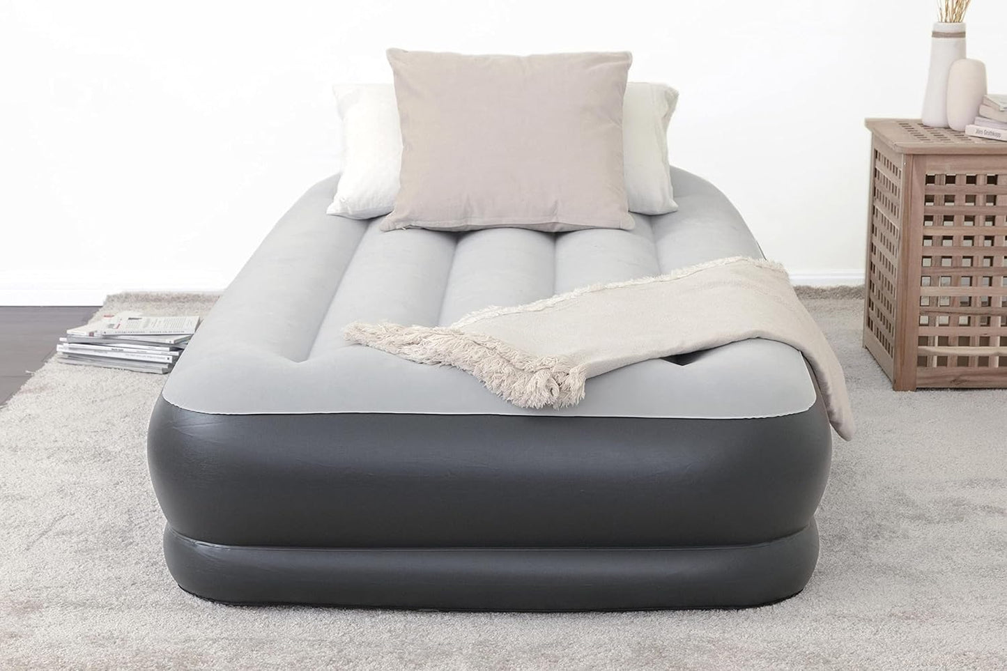 SleepLux Inflatable FULL Air Mattress | Built-in Pump, Pillow & USB Charger