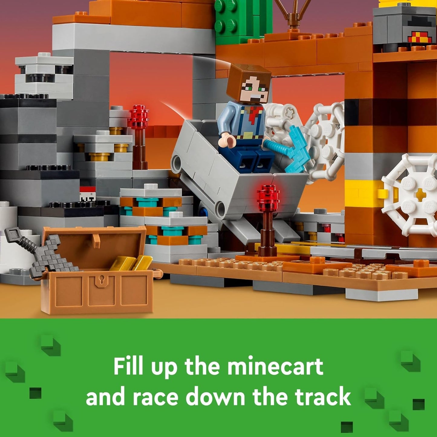 LEGO Minecraft The Badlands Mineshaft Video Game Toy, Mining Exploration Set with Minecraft Minifigures, Birthday Gift for Boys and Girls, Action Packed Minecraft Toy for Kids Ages 8 and Up, 21263