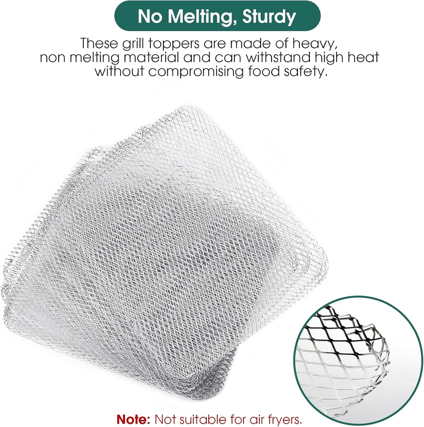 Grill Topper, Grill BBQ Disposable Grill Toppers, 10 Pack Grill Topper for Outdoor Grill Disposable Grilling Liners Prevent Food from Falling Through Grill Grates - 15.3x12 Inch