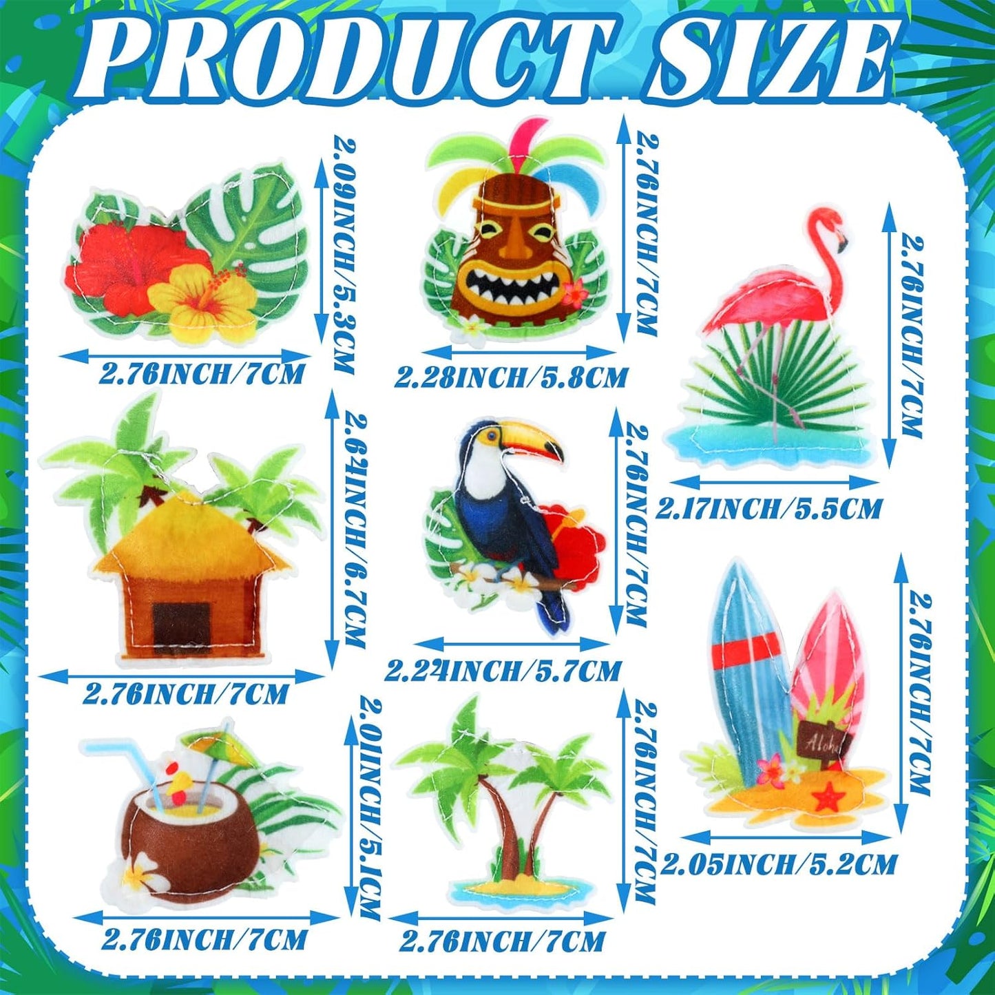 24 Pcs Summer Tree Decorations Felt Hanging Ornaments Hawaiian Luau Party Hanging Decorations Tropical Palm Flamingo Sign for Floral Tropical Summer Beach Pool Birthday Party Supplies