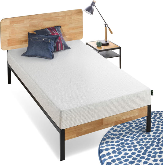NEW - ZINUS Twin 8 Inch Ultima Memory Foam Mattress, Fiberglass Free, Pressure Relieving, CertiPUR-US Certified, Bed-in-a-Box, Twin , White - Retail $162