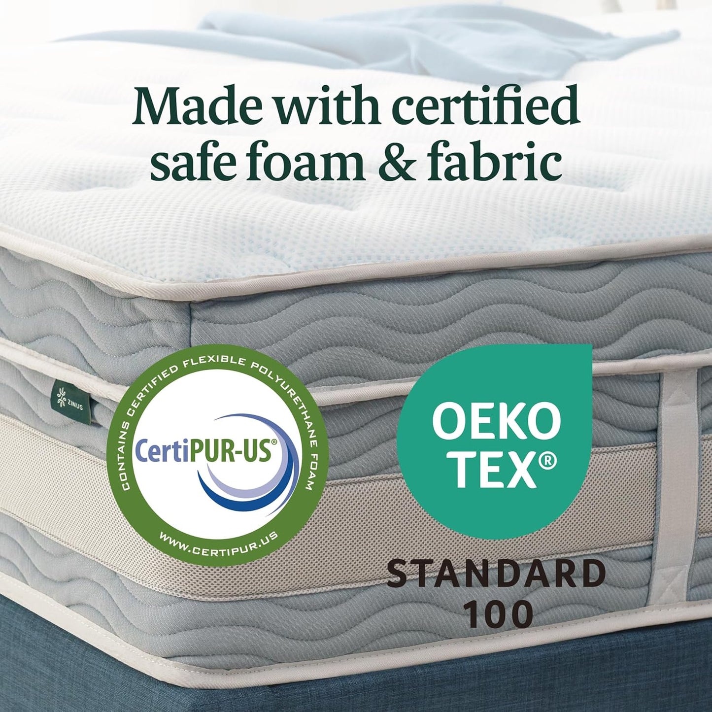 NEW - ZINUS QUEEN 14 Inch Cooling Comfort Support Hybrid Mattress [New Version], Medium Plush, Cooling Motion Isolation, Certified Safe Foams & Fabric, Mattress in A Box - Retail $423