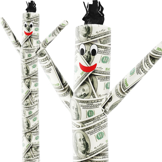 LookOurWay Air Dancers Inflatable Tube Man Attachment - 10 Feet Tall Wacky Waving Inflatable Dancing Tube Guy for Business Promotion - Blower Not Included - Character Money Themed - Billionaire