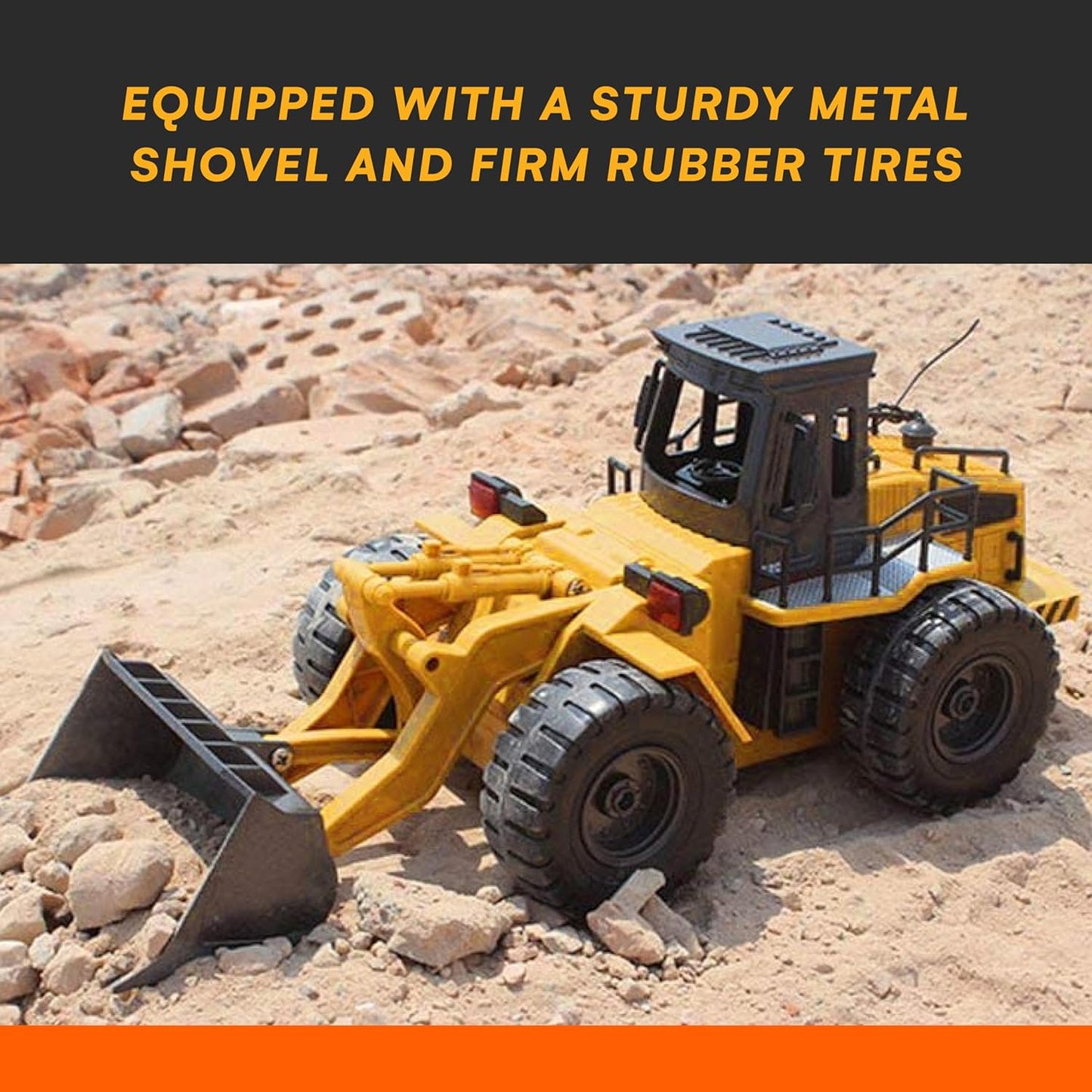 Top Race 6 Channel Full Functional Front Loader RC Remote Control Construction Toy Tractor Lights & Sounds 2.4Ghz Remote Control Tractor Toys Remote Control Bulldozer RC Construction Vehicles Boy Toys - Retail $32