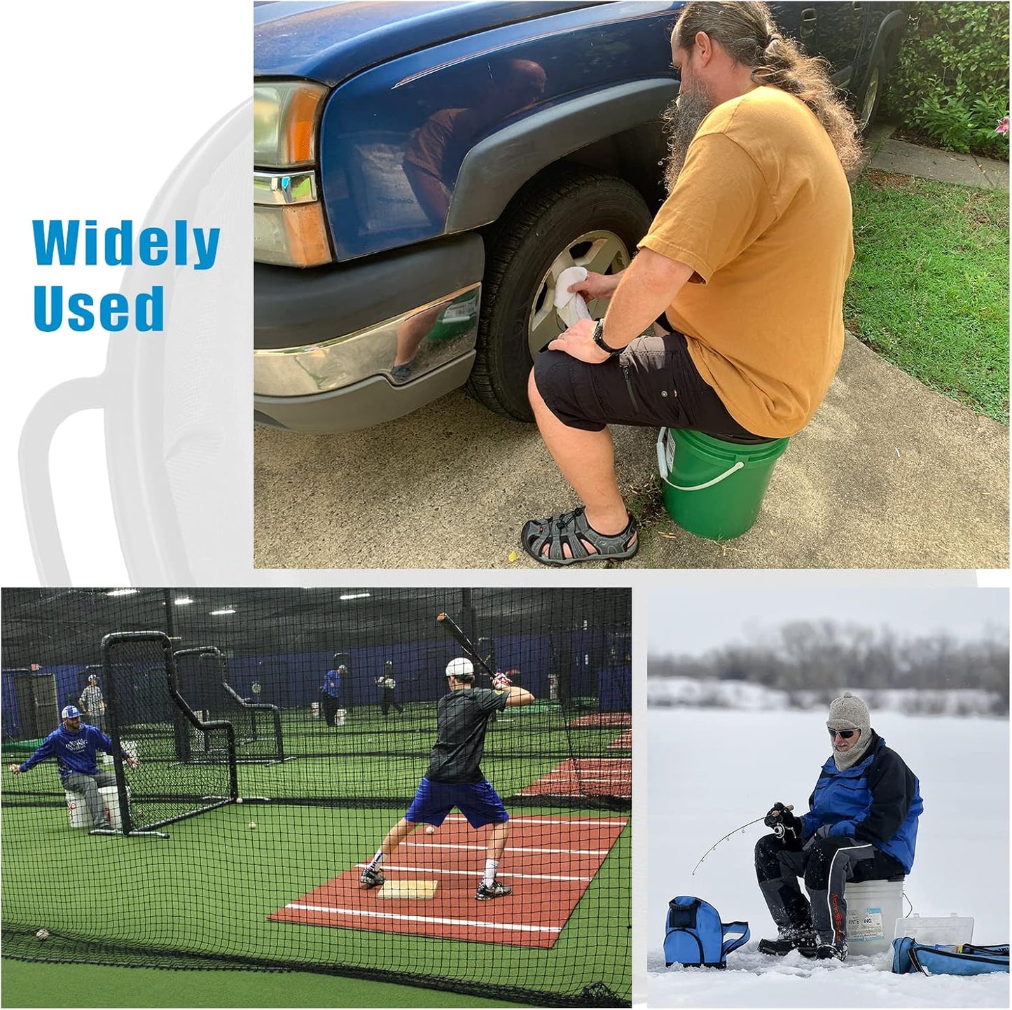 Foxtune 5 Gallon Bucket Seat Lid, 360 Degree Swivel Foam Bucket Spin Seat Cushion with Padded Top for Fishing, Hunting, Baseball Gardening and Camping, Silent, Comfortable, Water-Resistant