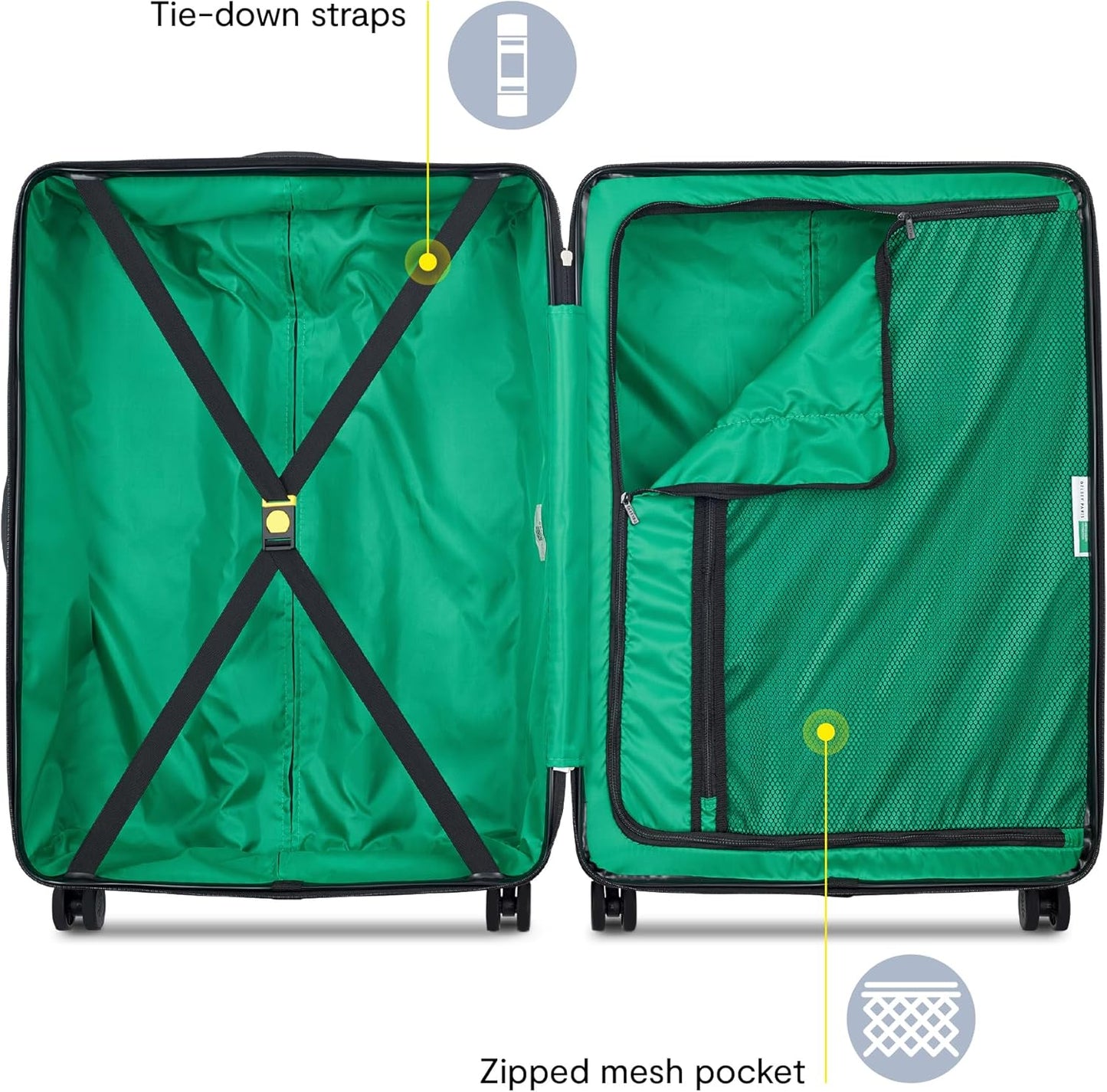 United Colors of Benetton Now Hardside Luggage with Spinner Wheels, Light Pink, 3 Piece Set 19/23/27 Inch - Retail $520