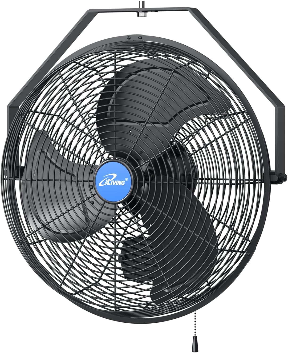 NEW - iLiving 18" Wall Mounted Variable Speed Indoor/Outdoor Weatherproof Fan, Industrial grade for Patio, Greenhouse, Garage, Workshop, and Loading Dock, 6360 CFM, Black - Retail $135