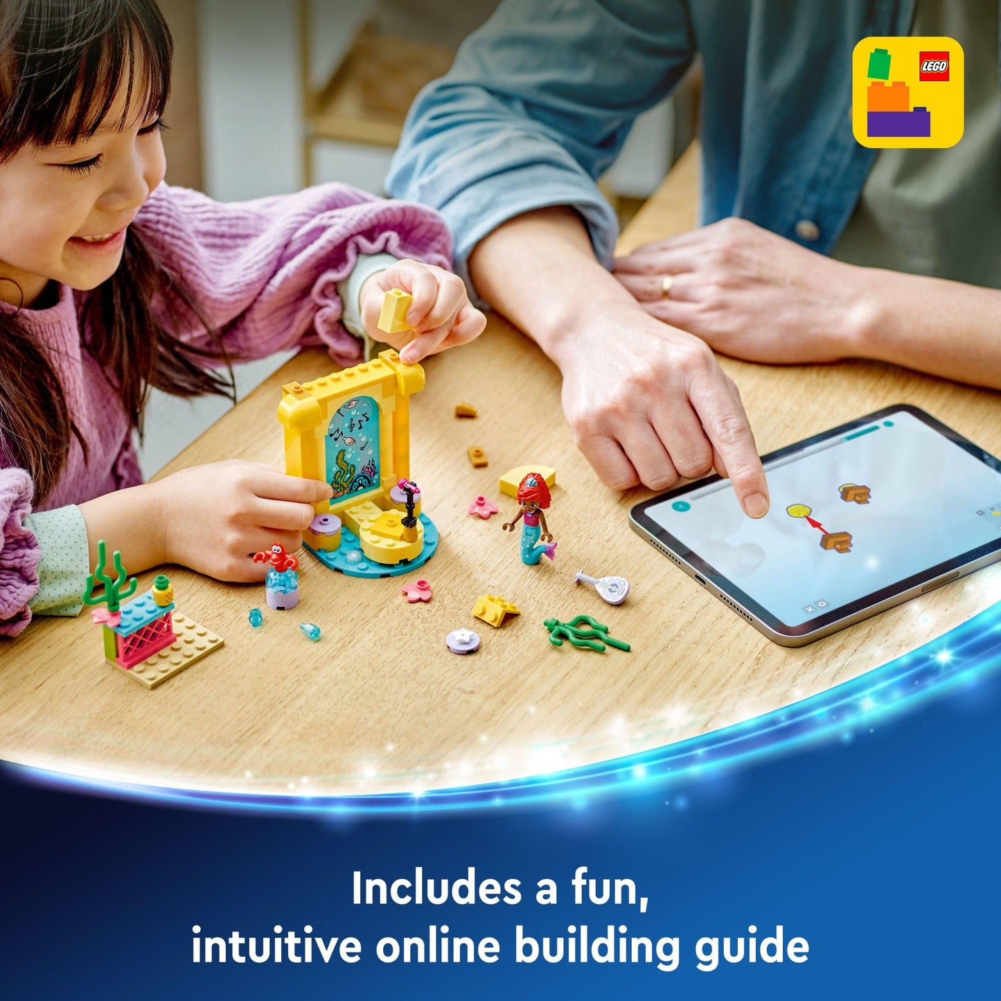 LEGO Disney Princess Ariel's Music Stage Building Toys - Pretend Play Little Mermaid Toys for Girls & Boys, Ages 4+ Years - Gift Ideas for Kids - 43235