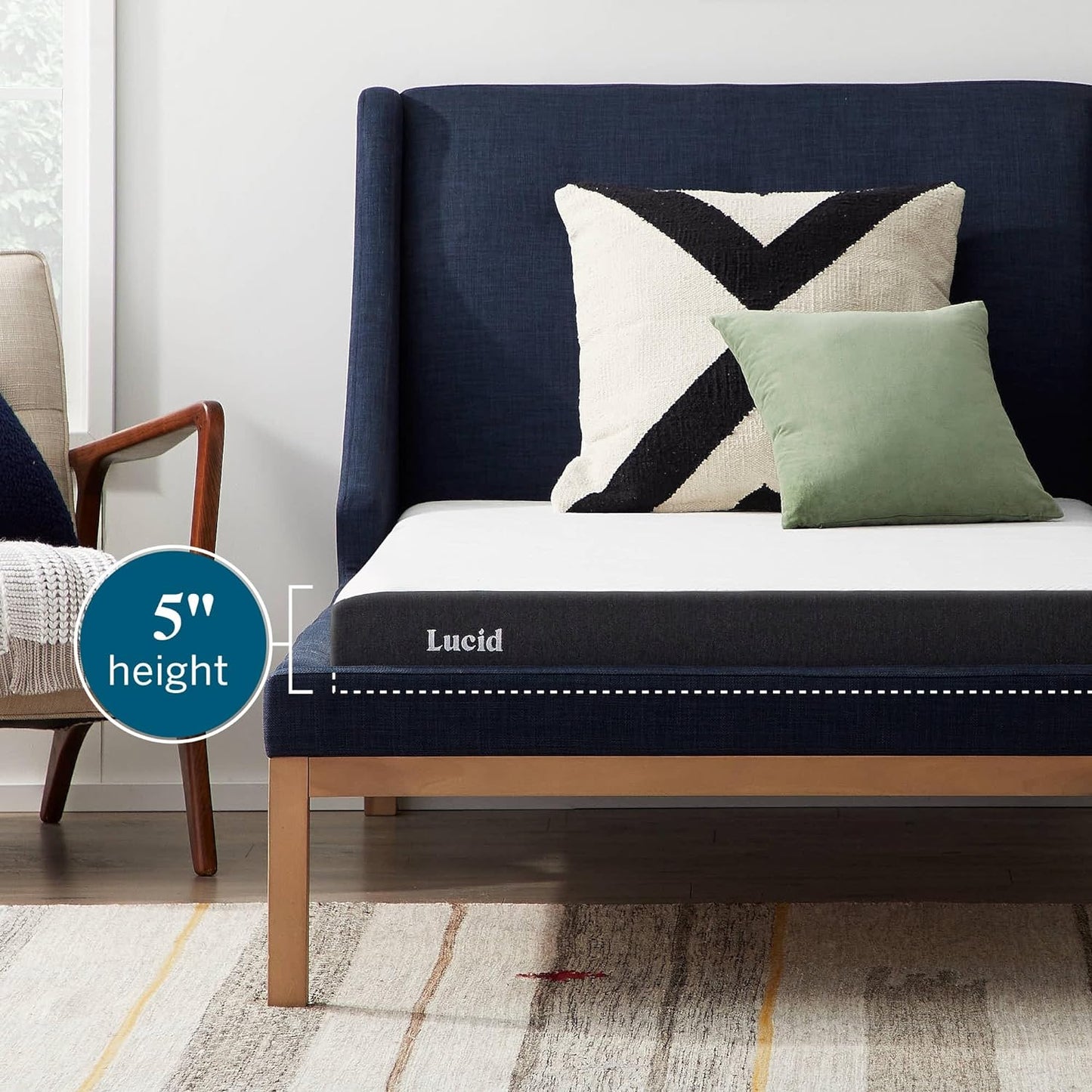 NEW - Lucid 5 Inch FULL Gel Memory Foam Mattress - Firm Feel - Gel Infusion - Memory Foam Infused with Bamboo Charcoal - Breathable Cover - Retail $152