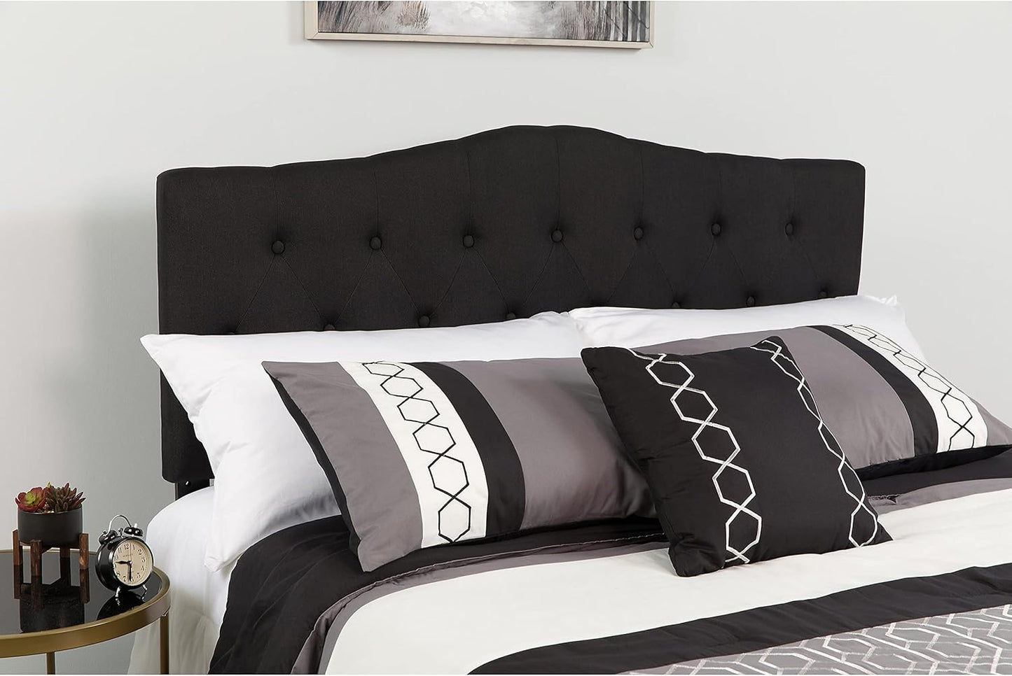 NEW - Flash Furniture FULL Cambridge Tufted Upholstered Headboard in Black Fabric - Retail $147